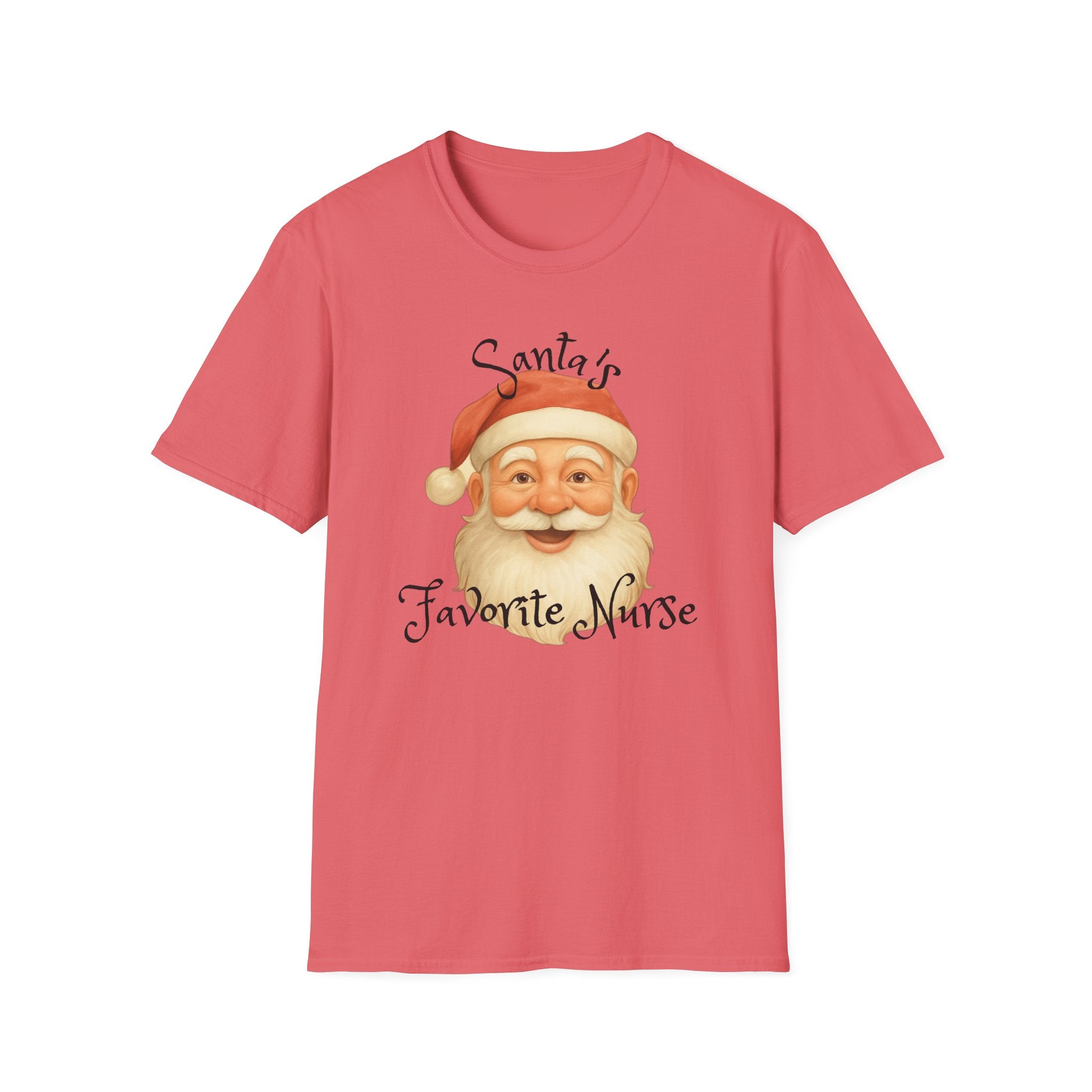 Santa Nurse Christmas T-Shirt, Santa's Favorite Nurse Top, Holiday Gifts for Nurses, Unisex Tee, RN Shirt, Healthcare Worker Apparel