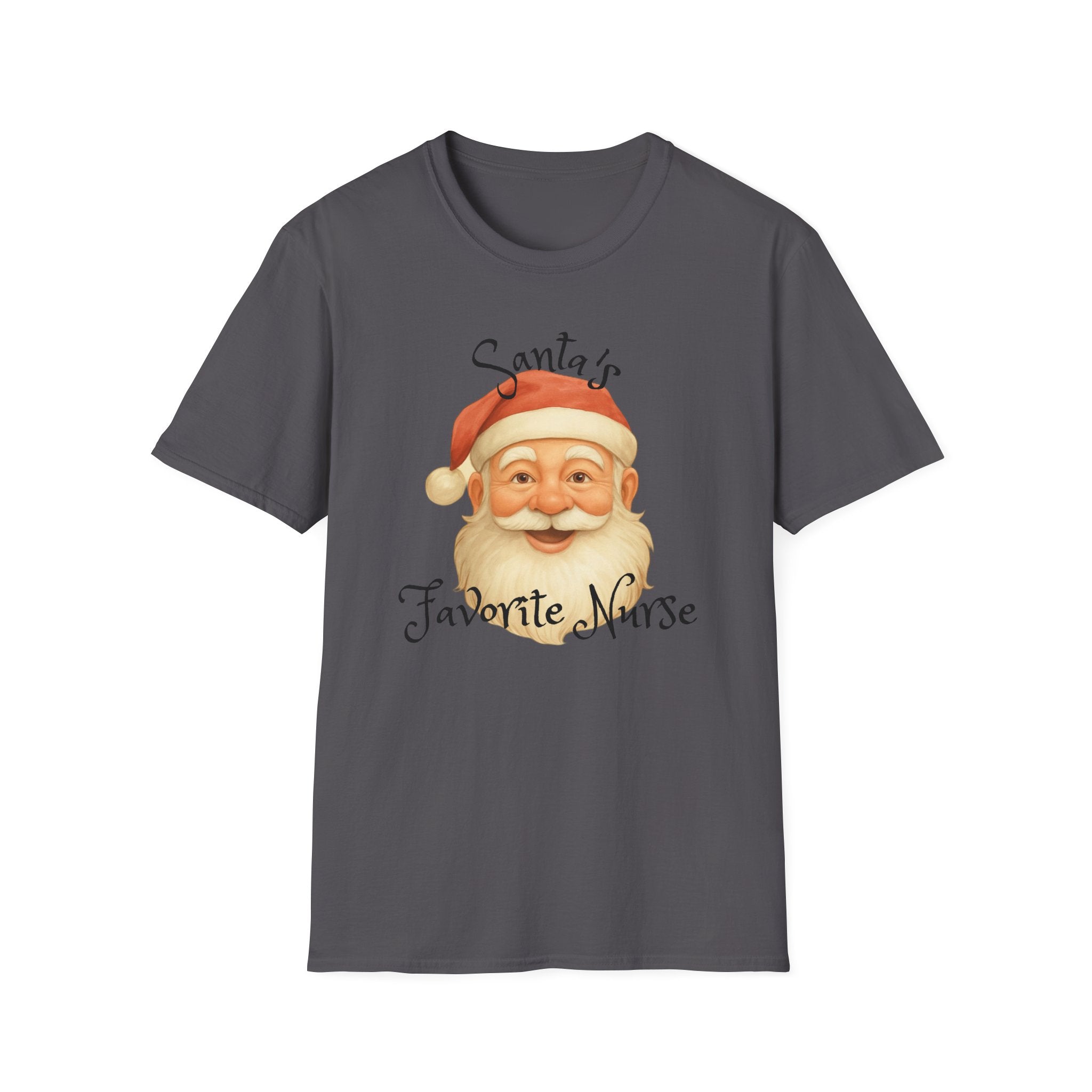 Santa Nurse Christmas T-Shirt, Santa's Favorite Nurse Top, Holiday Gifts for Nurses, Unisex Tee, RN Shirt, Healthcare Worker Apparel