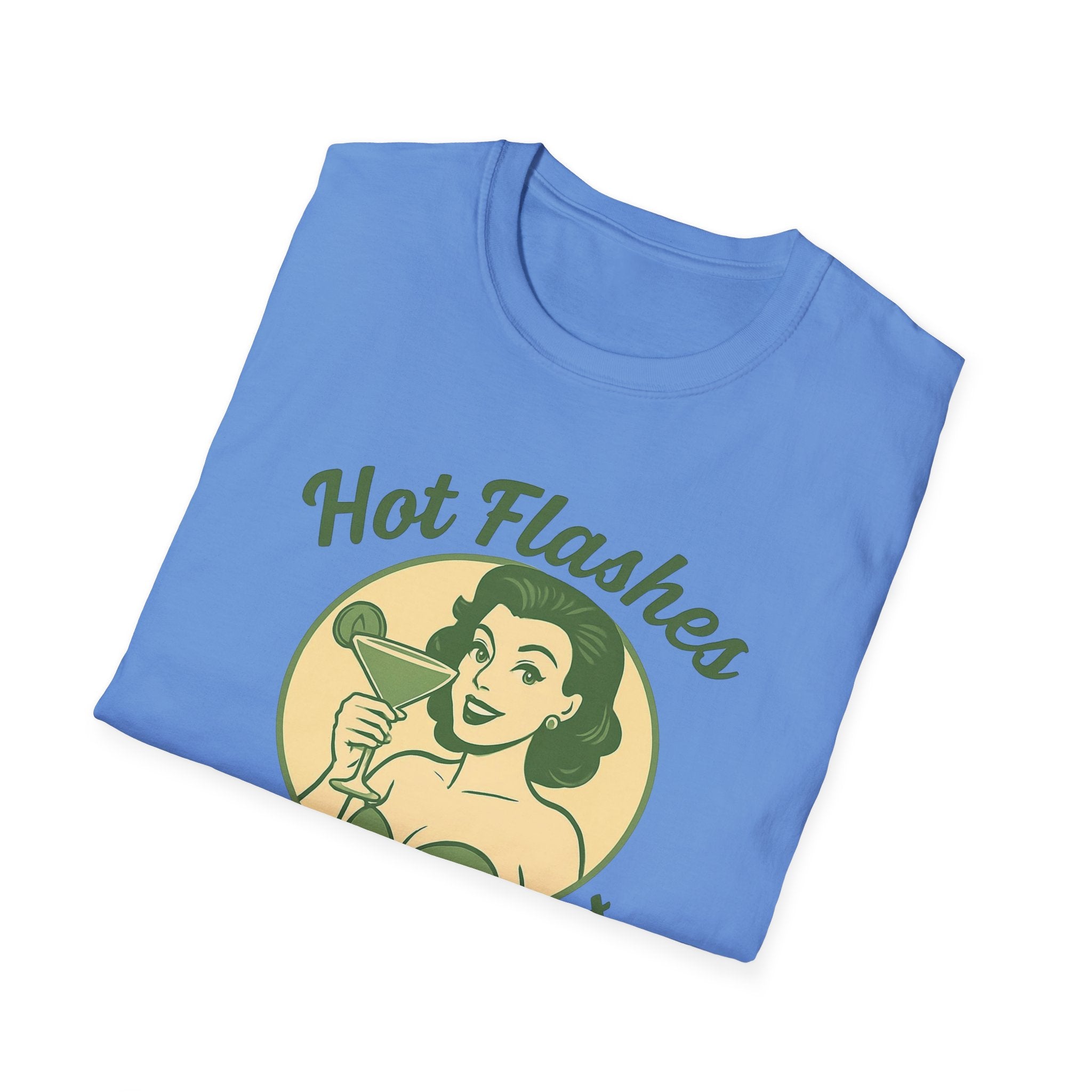 Menopause Life Change Gifts for Her Unisex Softstyle T-Shirt, Hot Flashes Cold Heart, Funny Menopausal Shirt, Gift for Women, Comfortable