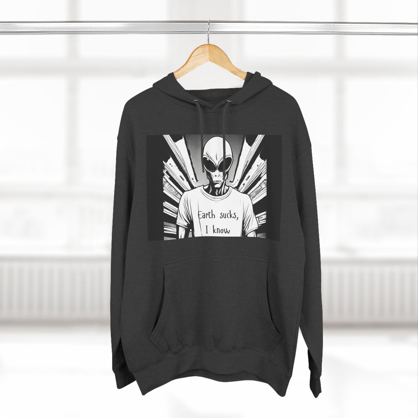 Fleece Hoodie - Earth Sucks I Know - Funny Graphic Design