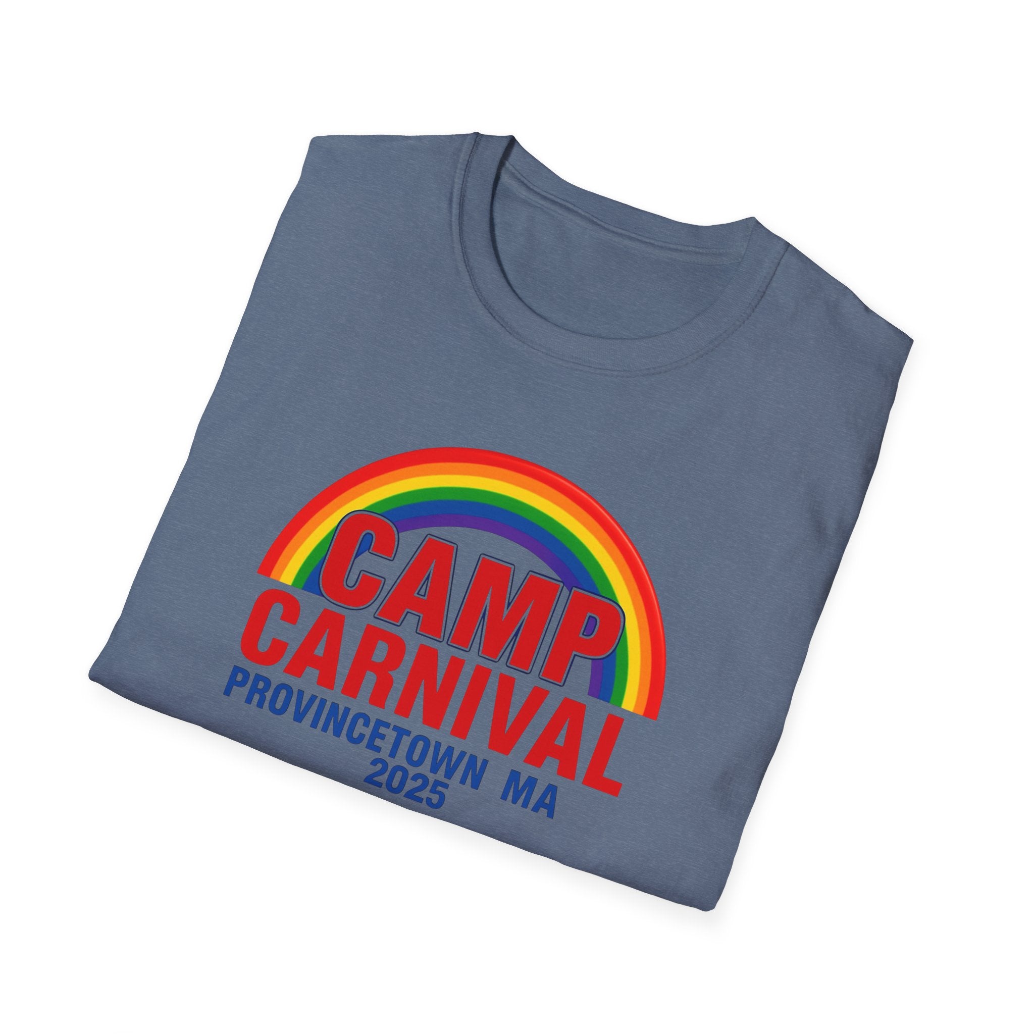 Rainbow Camp Carnival Ptown Unisex T-Shirt, LGBTQ+ Pride Apparel, Summer Festival Top, Gift for Camp Lovers, 2025 Event Shirt