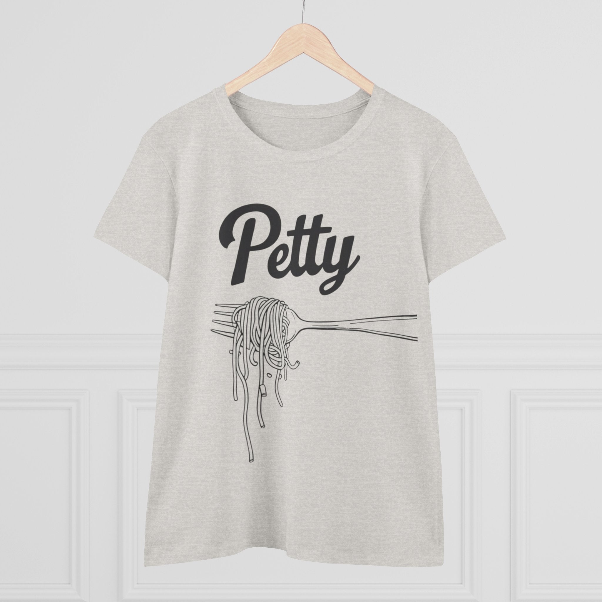 Petty spaghetti Women's Cotton Tee, Funny Graphic Tee, Casual Shirt, Gift for Foodies, Birthday Gift, Quirky Apparel gift for her