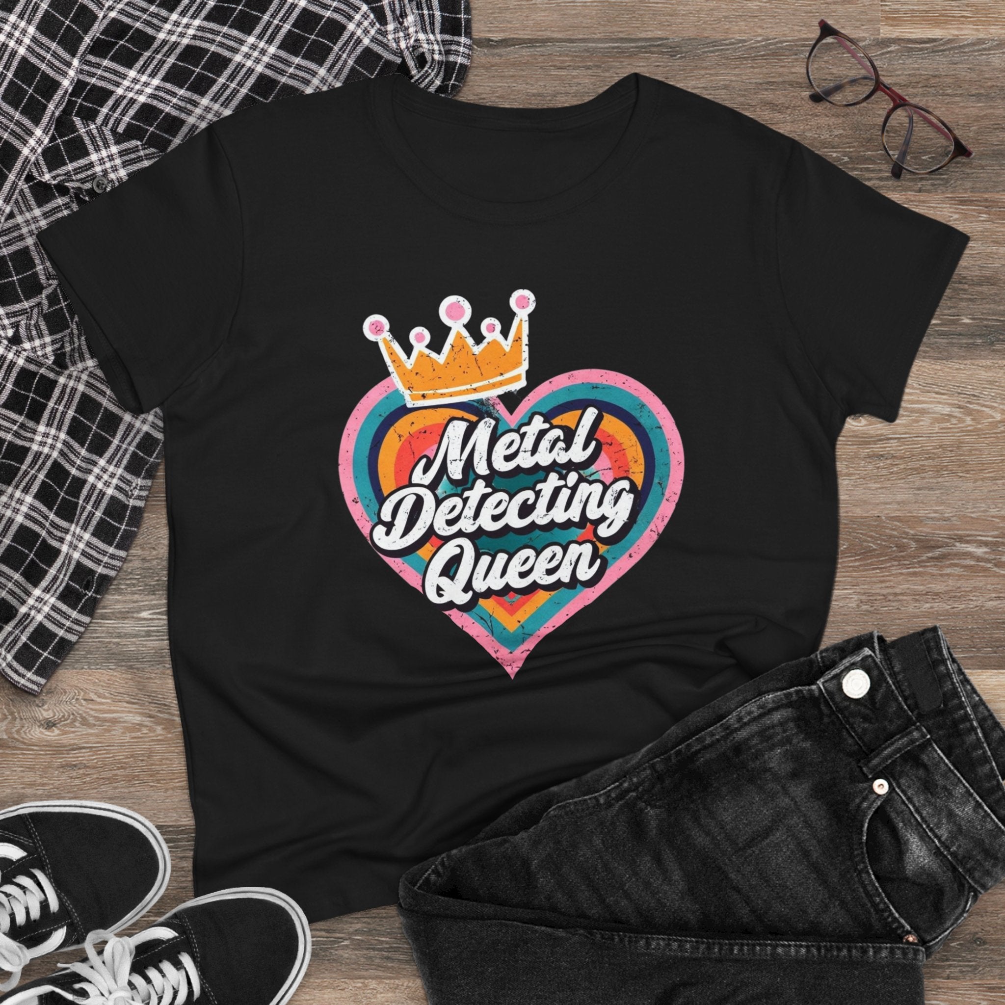 Metal Detecting Queen T-Shirt, Fun Tee for Hobbyists, Gift for Treasure Hunters, Everyday Casual Wear, Perfect for Outdoors