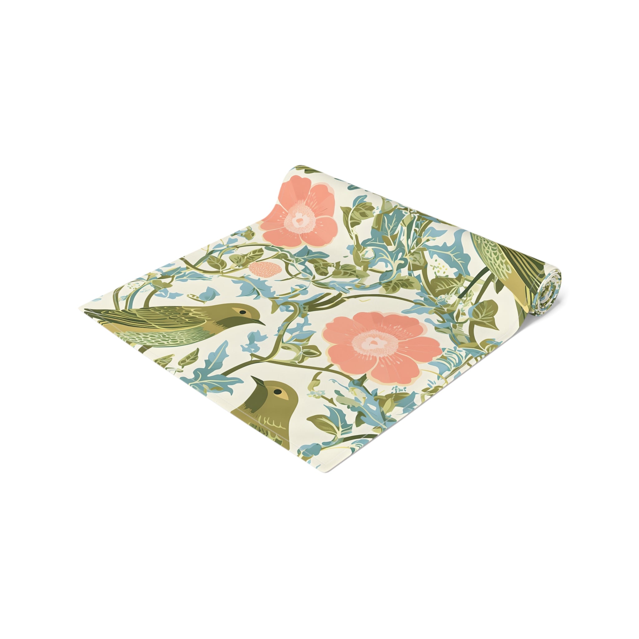 Birds and Blooms Table Runner, Cottagecore Decor, Spring Table Setting, Farmhouse Style, Gift for Home