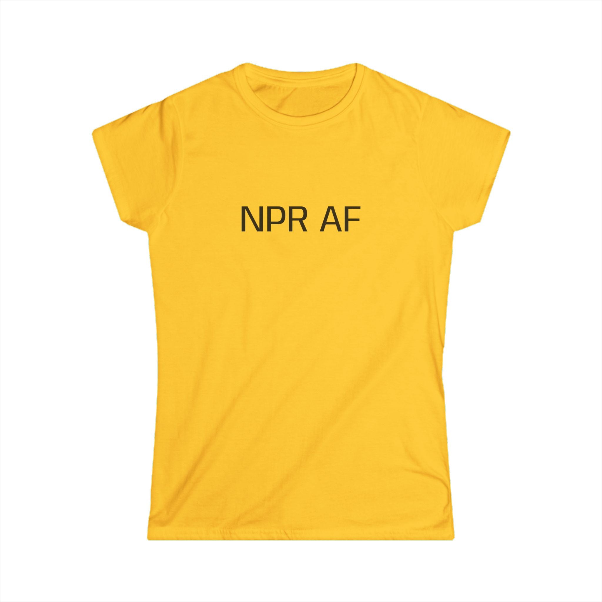 NPR AF Women's Softstyle Tee, Funny Tee for Radio Lovers, Casual Wear, Gift for Book Lovers, Perfect for Everyday or Events