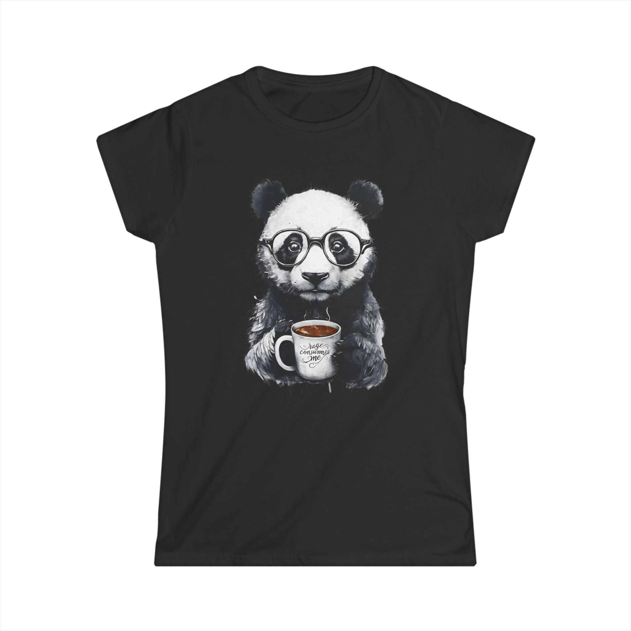 Rage consumes me panda T-Shirt, Women's Graphic Tee, Softstyle Top, Cute Animal Shirt, Funny Panda Gift