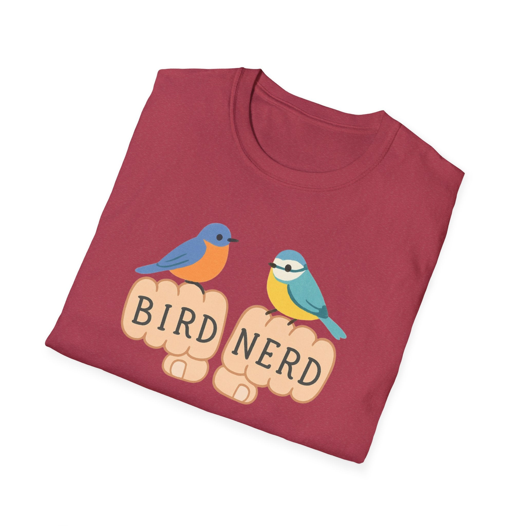 Bird Nerd Unisex Softstyle T-Shirt, Perfect for Bird Lovers, Nature Enthusiasts, Gift for Birdwatchers, Casual Wear,  Apparel bird gift