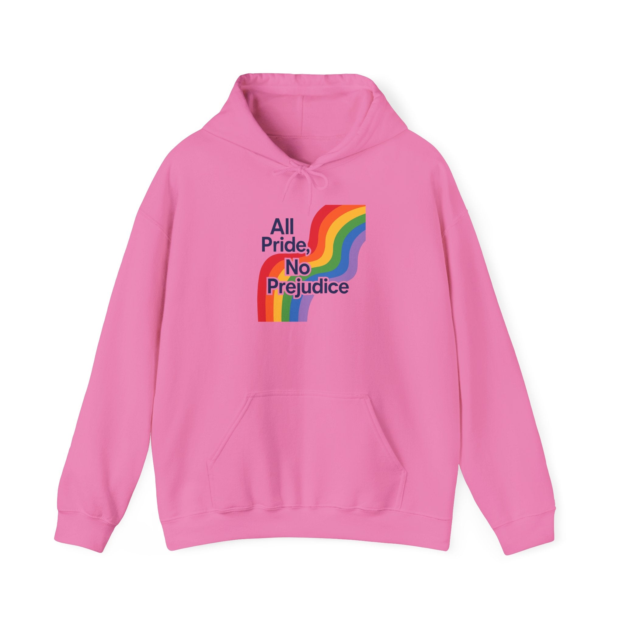 Pride Celebration Hoodie, Unisex Rainbow Sweatshirt, LGBTQ+ Hoodie, All Pride No Prejudice Sweatshirt, Comfortable Pride Wear anti trump