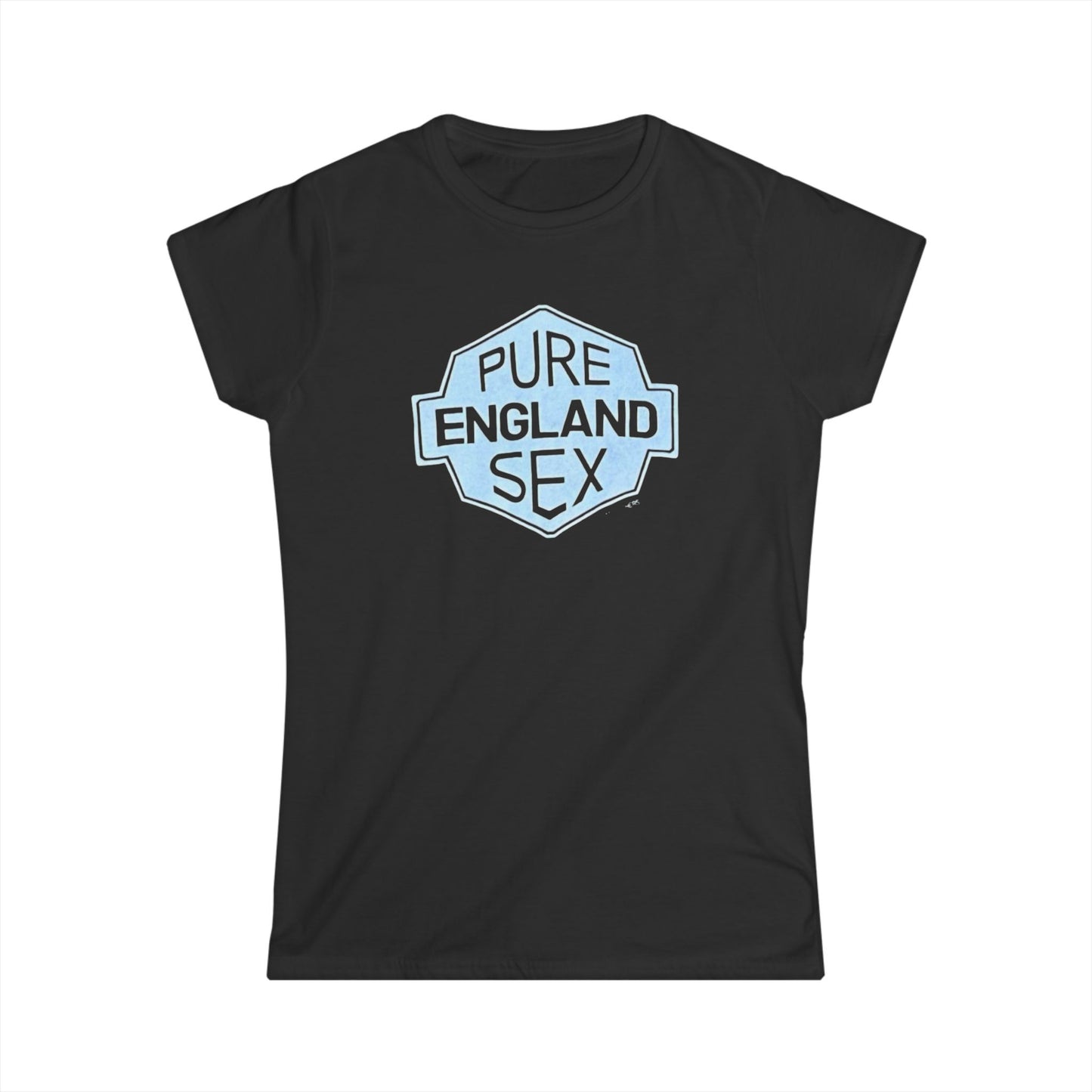 Pure England Sex Tee, Casual Women's Shirt, Funny Graphic Top, Gift for Her, Summer Fashion, Trendy Softstyle Tee white lotus