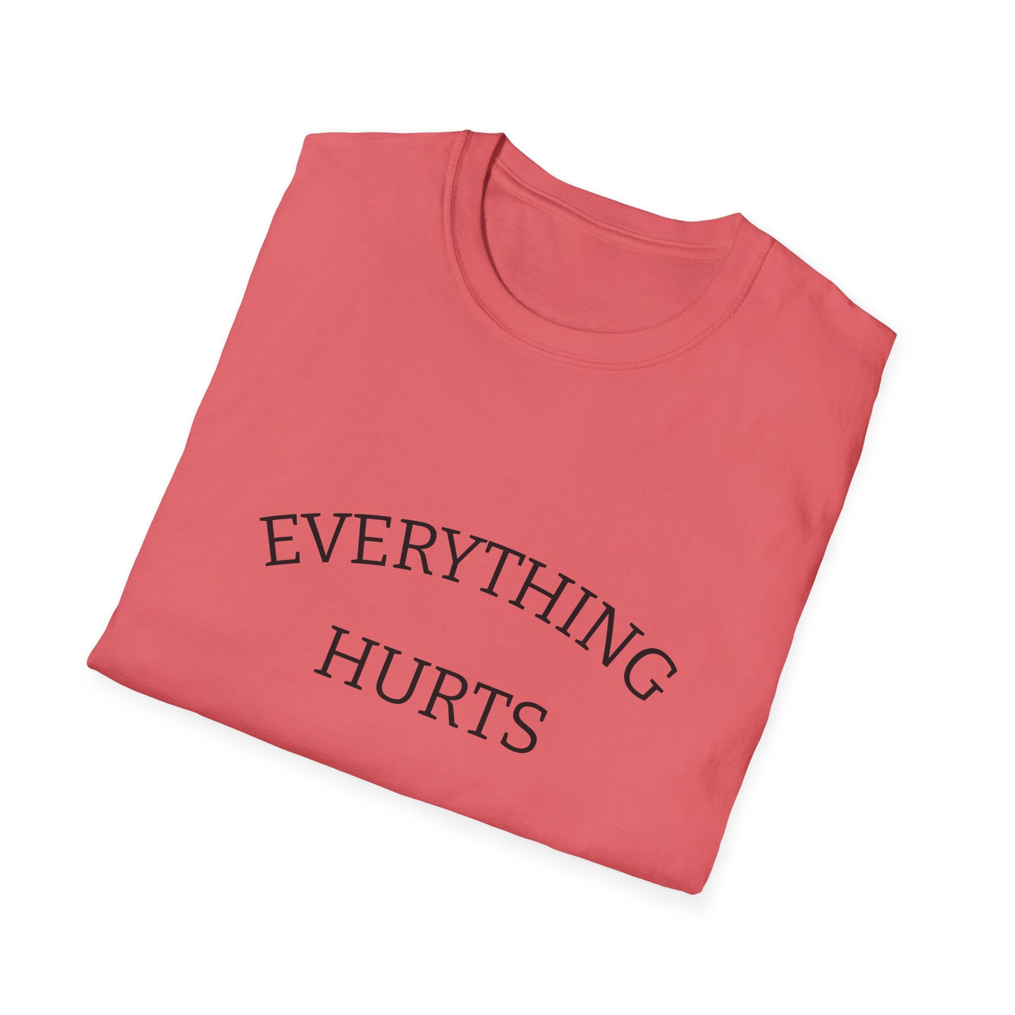 Everything Hurts Funny Workout Fitness gym Unisex Softstyle T-Shirt, Retirement Gift, Getting Old, Fitness Gift aches and pains