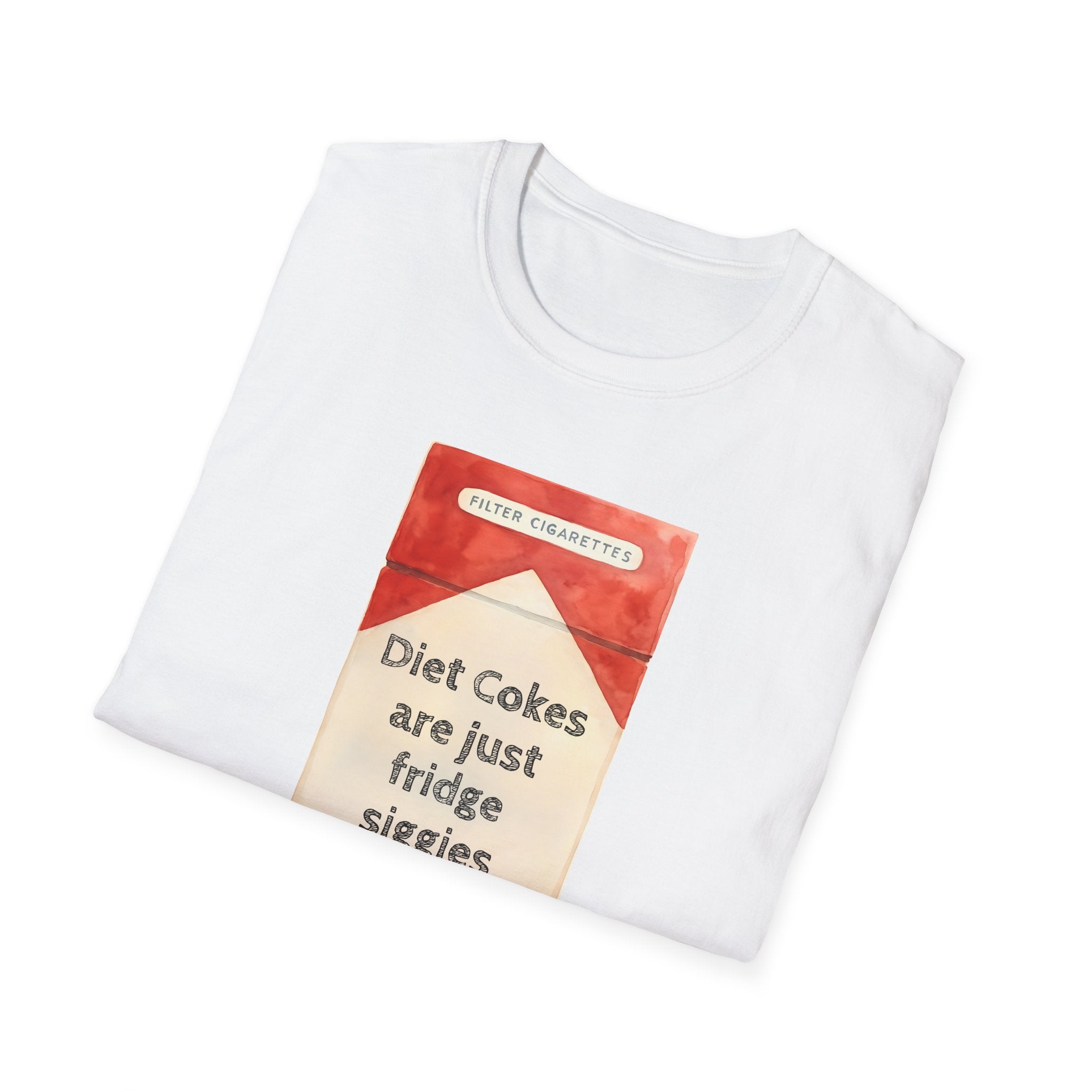 Retro Cool Diet Cola Unisex Softstyle T-Shirt, Fridge Siggies Smokers Gift Tee, Vintage Soda Pop Shirt smoker gift reds