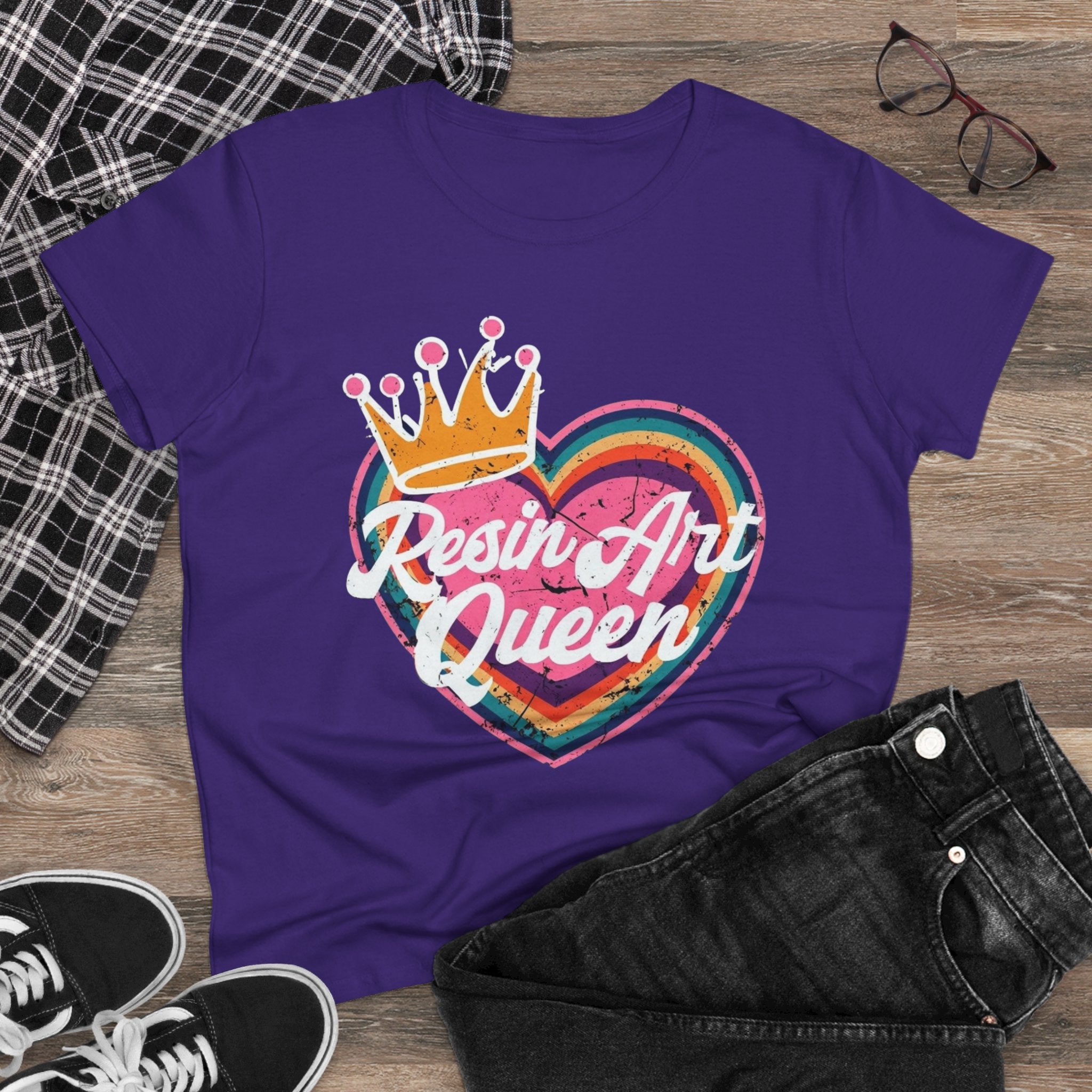 Resin Art Queen Tee - Fun, Colorful Cotton Shirt for Art Lovers, Gifts, Festivals, Home Parties, Creative Outfits
