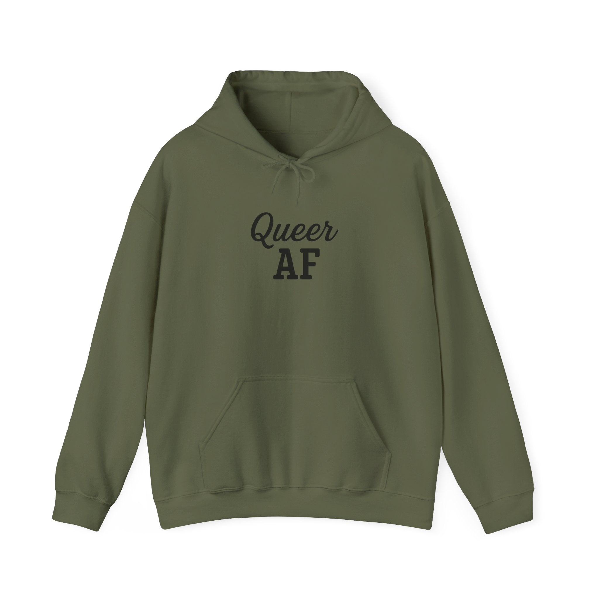 Queer AF Gay Pride Hoodie, Anti Trump Social Justice Sweatshirt, LGBTQ Gifts, Unisex Hooded Jumper