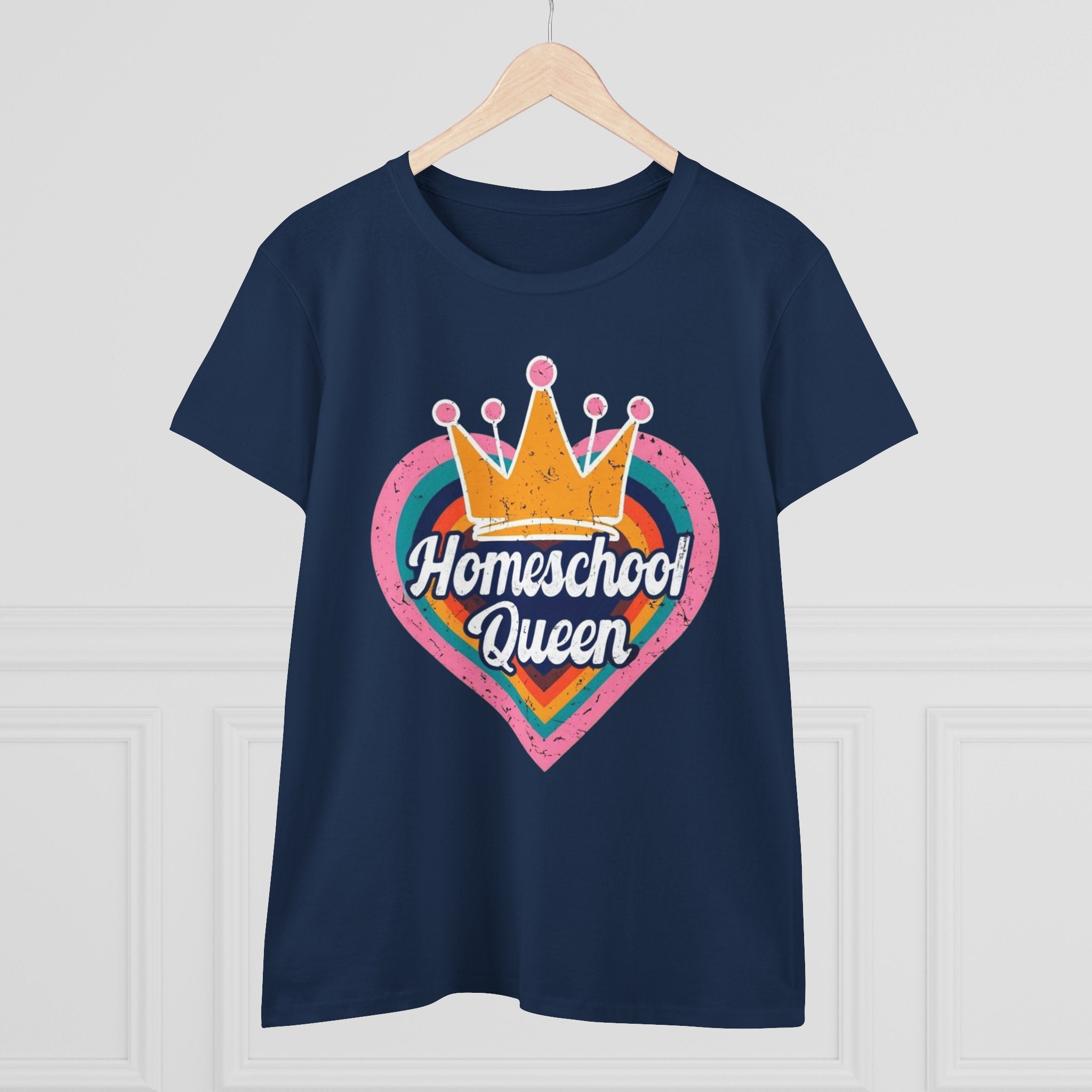 Homeschool Queen Cotton Tee, Cute Tee for Moms, Colloquial Gift for Homeschoolers, Fun Educational Apparel, Perfect for Back to School