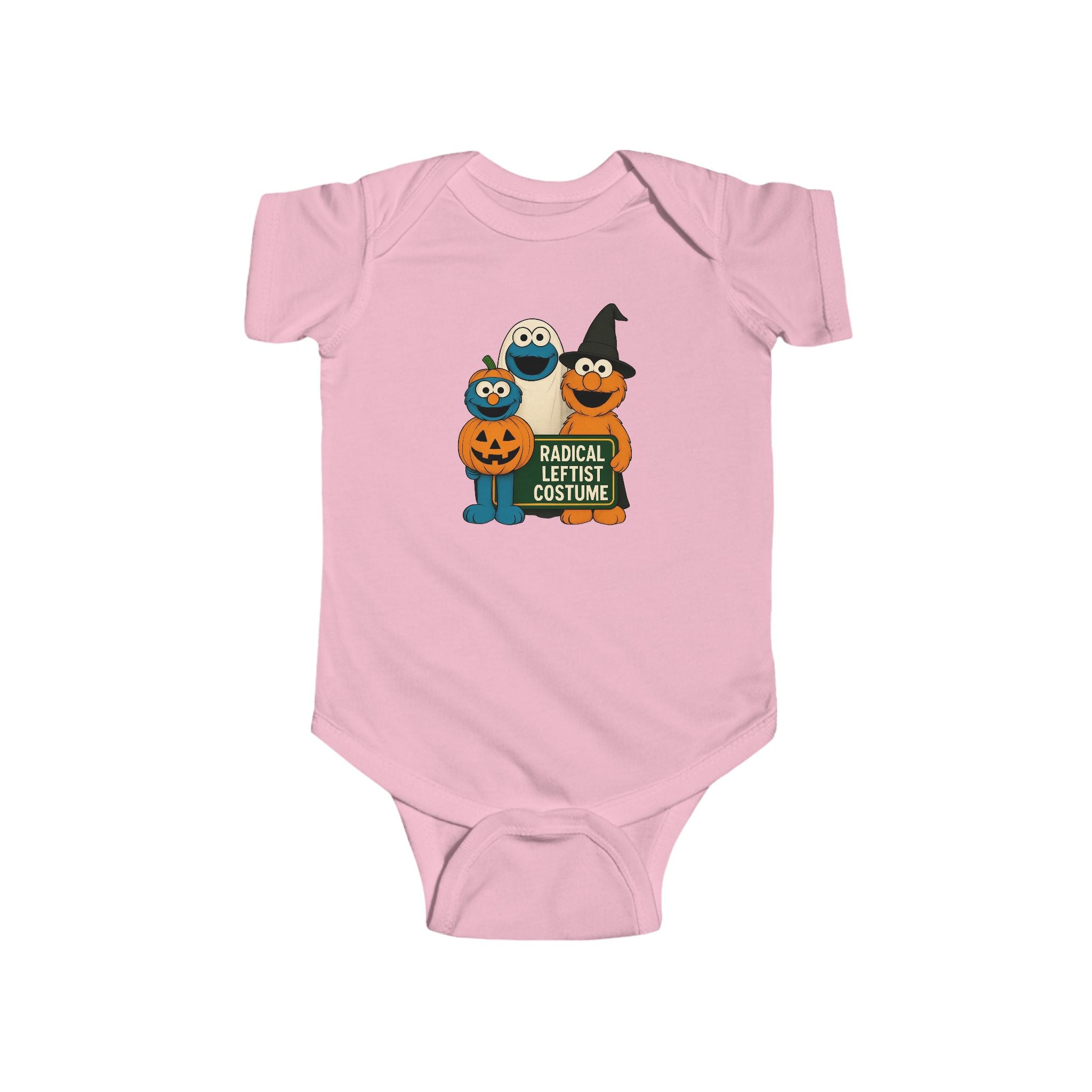 Funny, infant Halloween costume, onesie radical left political humor, anti-Trump, social justice, kindness, and diversity leftist gift