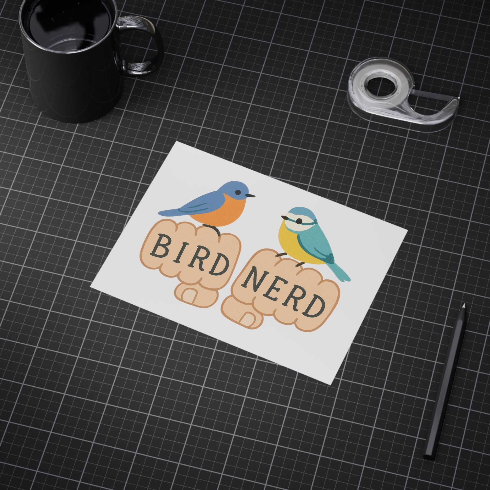 Bird Nerd Unframed Prints, Nature Lover Artwork, Bird Decor, Gift for Birdwatchers, Cute Wall Art for Home Birding gift knuckle, tattoos