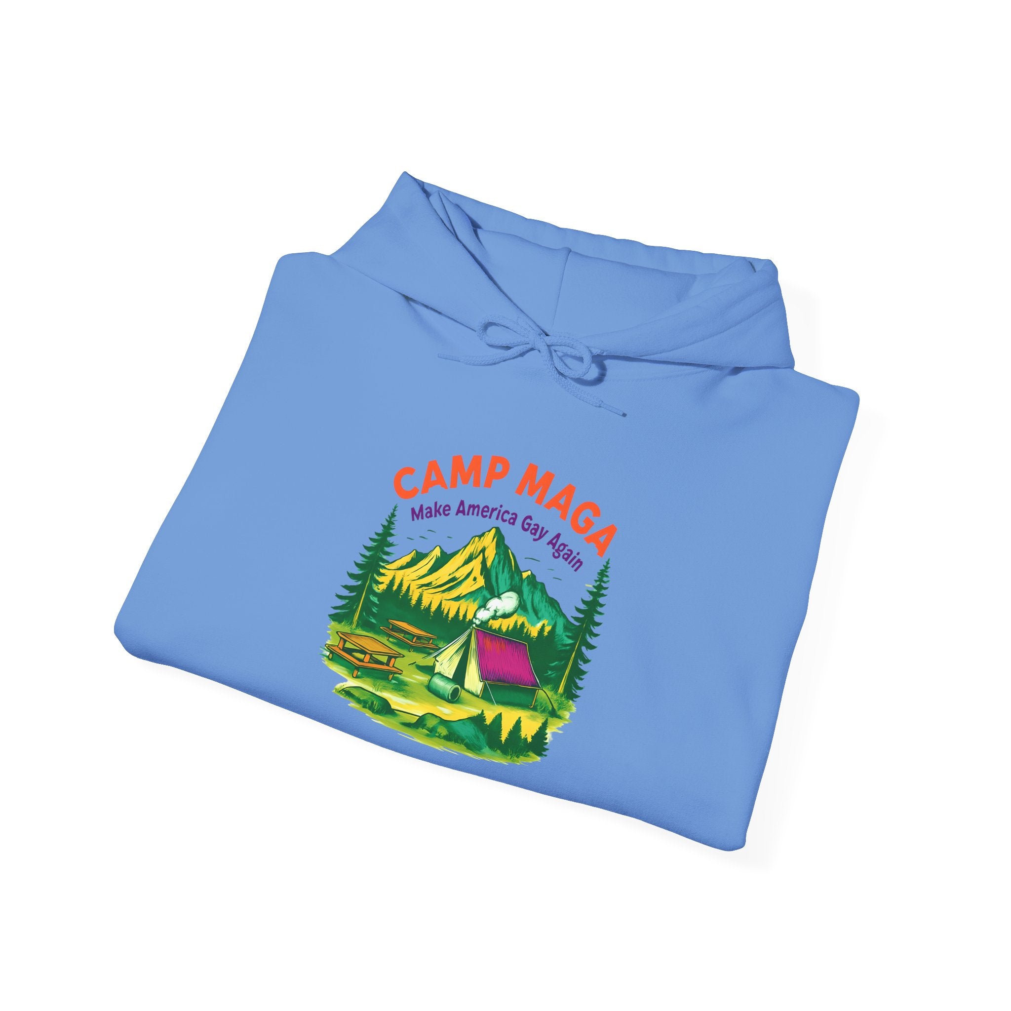 Camp Maga Gay Pride Hoodie, LGBT Rainbow Sweatshirt, P-Town Carnival Unisex Pullover, America Flag Jumper, LGBTQ Summer Camp Gift, Political
