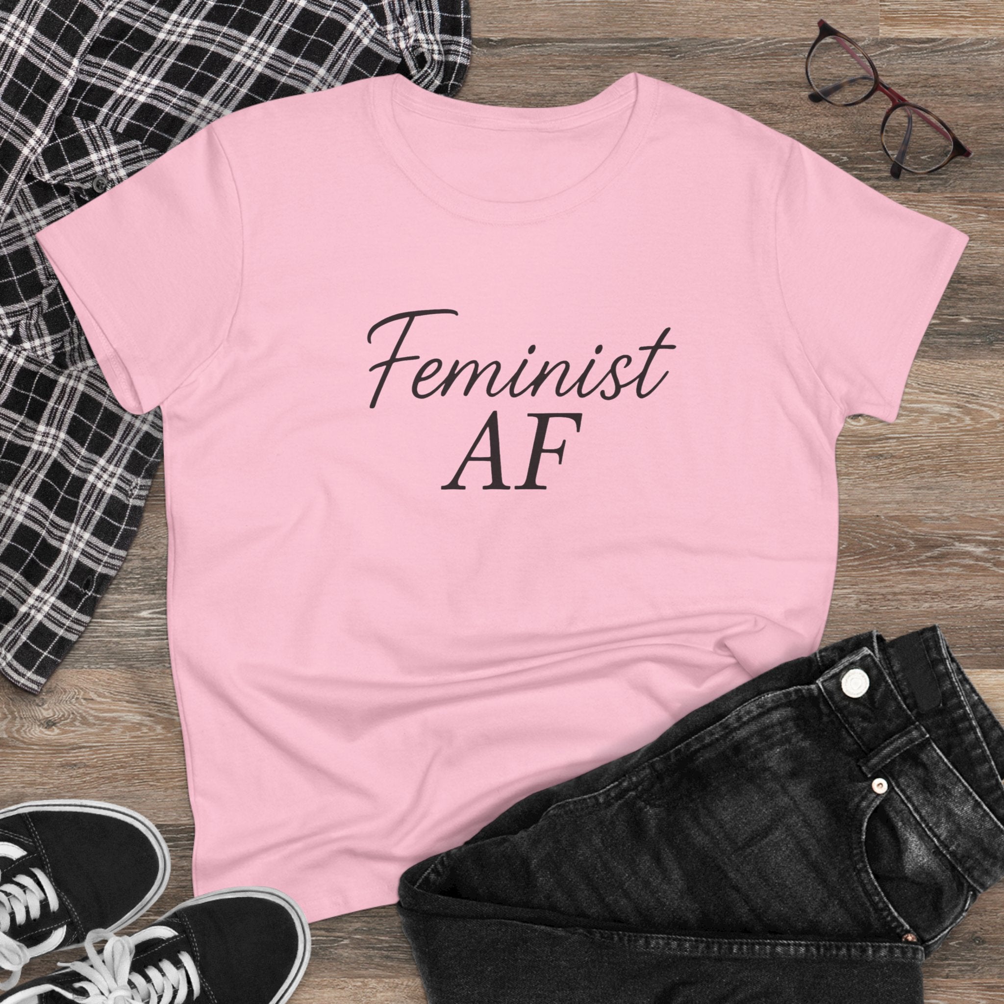 Feminist AF Tee, Protest Shirt, Empowerment Top, Activist Clothing, Women's Rights Apparel, Midweight Cotton Tshirt