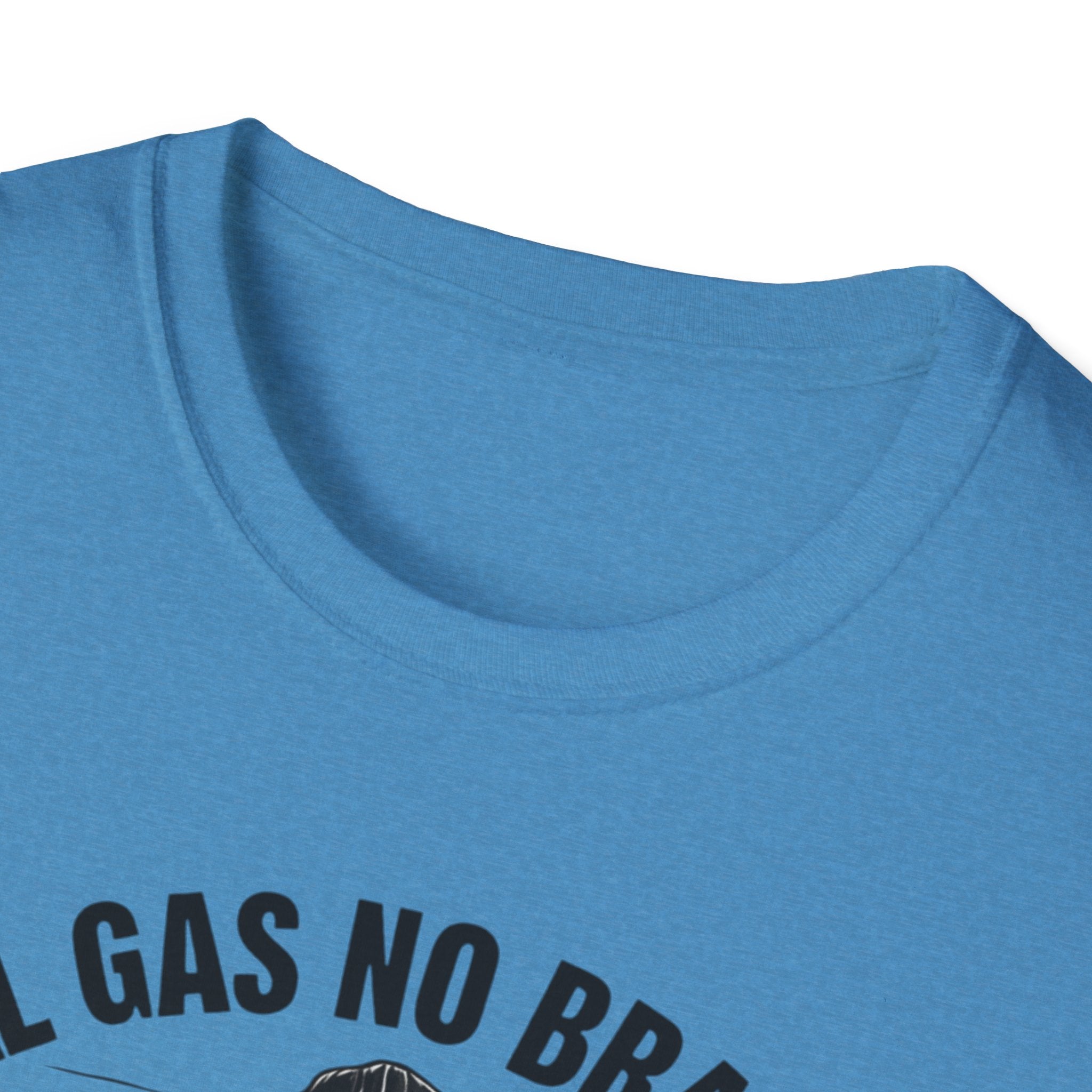 All Gas No Brakes Tee, Beach Party Skull Unisex Softstyle T-Shirt, Summer Skeleton Shirt, Vacation Graphic Top, Surfing Skeleton Apparel