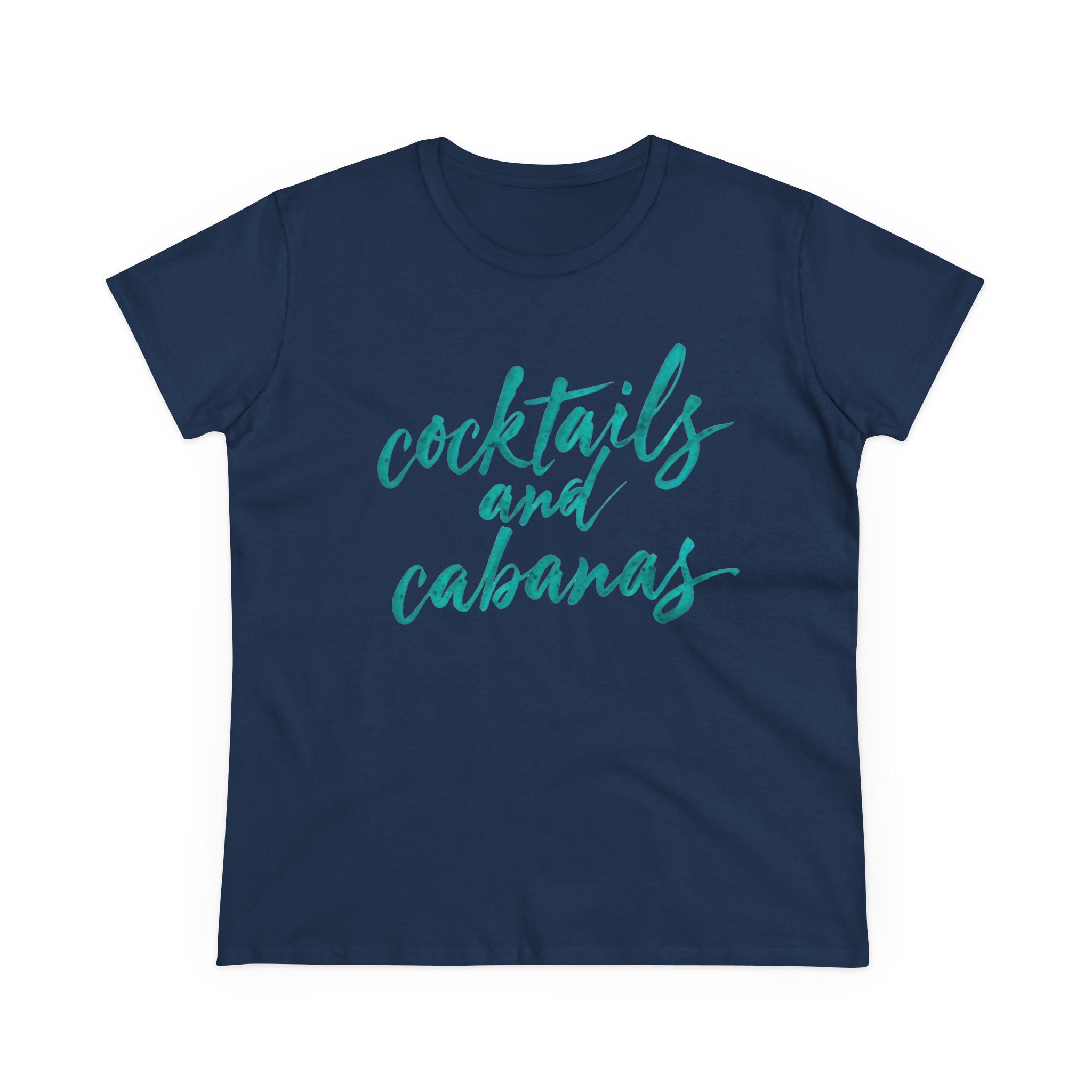 Cocktails and Cabanas Tee - Women's Midweight Cotton Shirt, Beachwear, Summer Top, Vacation Outfit, Casual Wear, Gift for Her, Pool