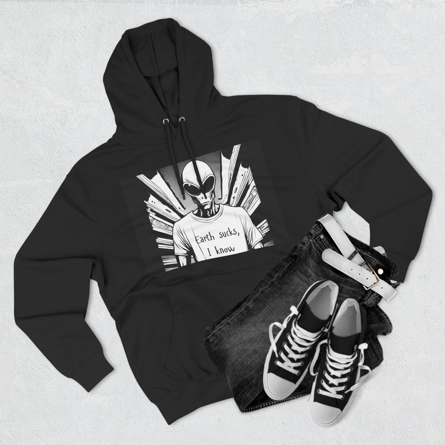 Fleece Hoodie - Earth Sucks I Know - Funny Graphic Design