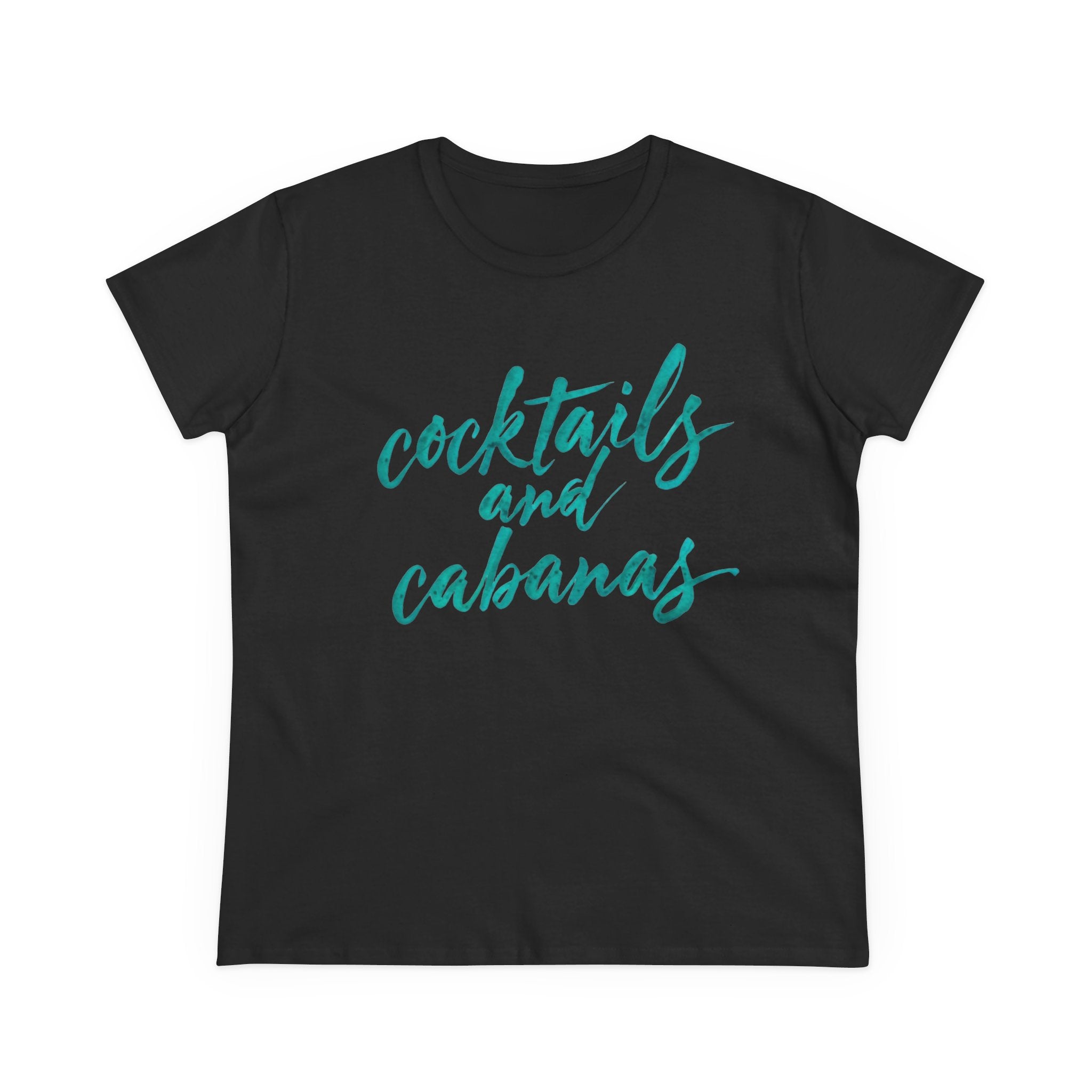 Cocktails and Cabanas Tee - Women's Midweight Cotton Shirt, Beachwear, Summer Top, Vacation Outfit, Casual Wear, Gift for Her, Pool