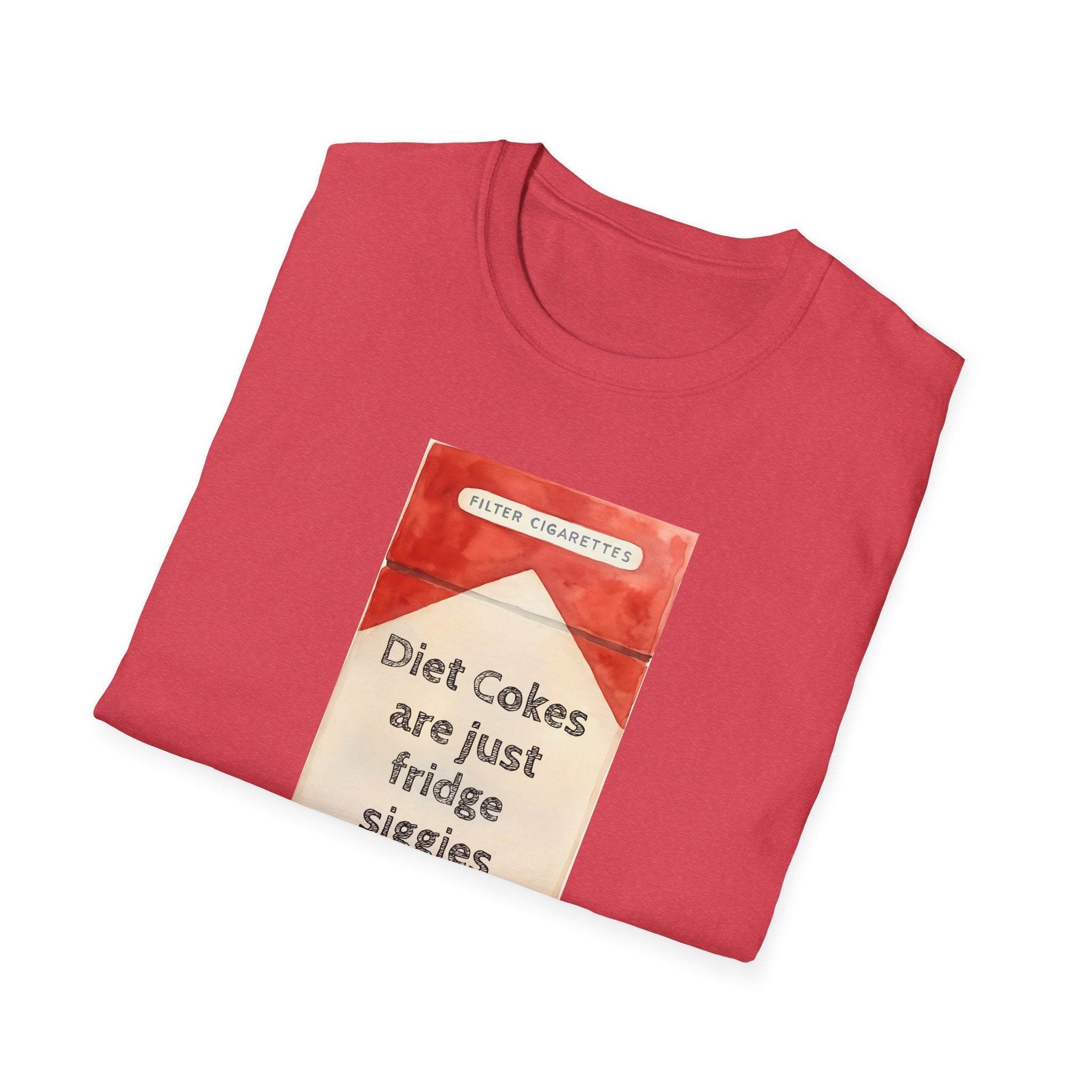 Retro Cool Diet Cola Unisex Softstyle T-Shirt, Fridge Siggies Smokers Gift Tee, Vintage Soda Pop Shirt smoker gift reds