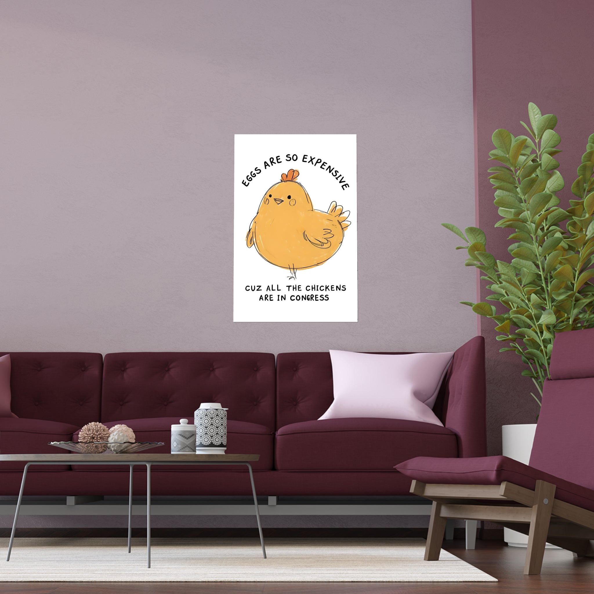 Eggs are Expensive Protest Sign Print, Wall Art, Home Decor, Funny Poster Gift, Indoor Outdoor Art Silk Poster, anti Trump