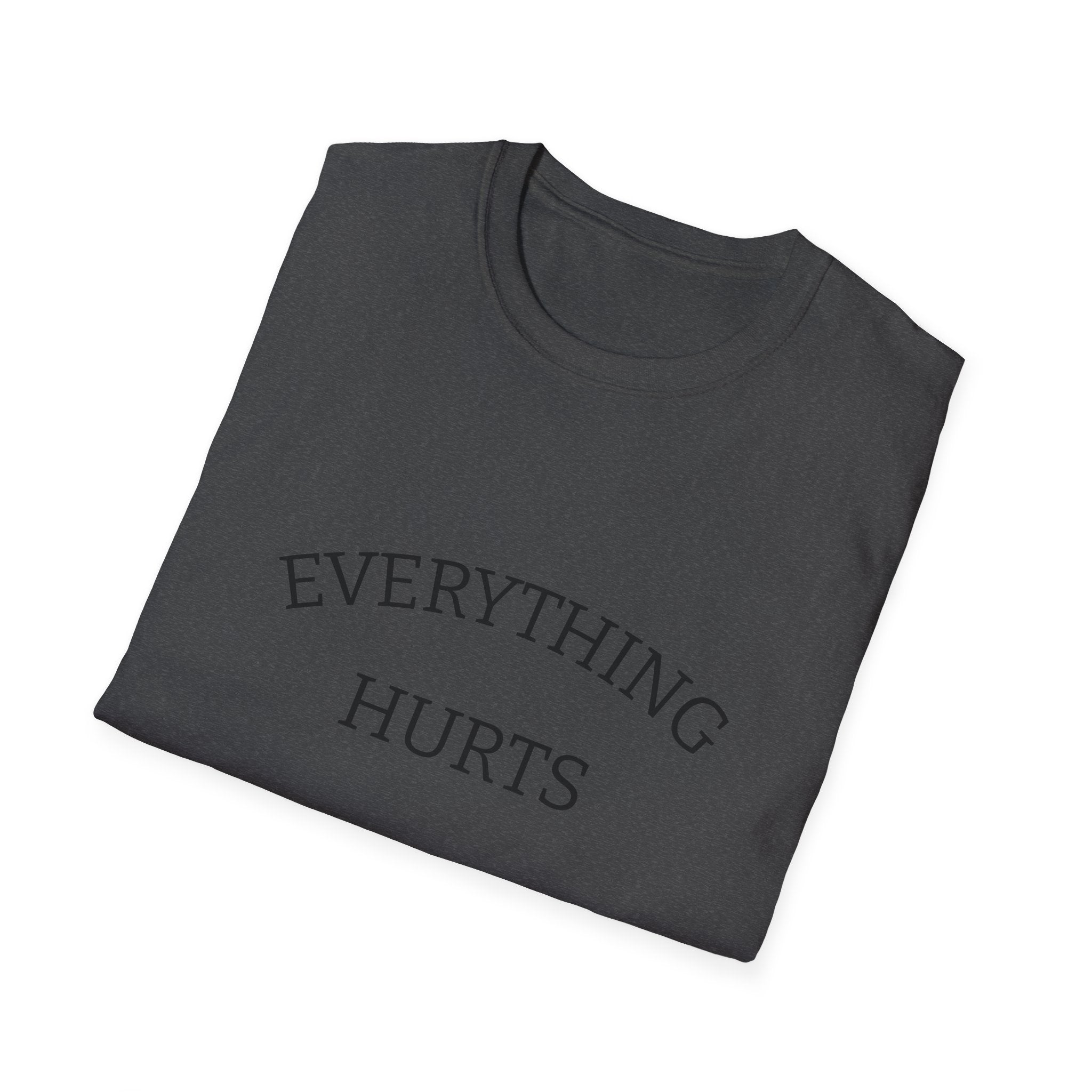 Everything Hurts Funny Workout Fitness gym Unisex Softstyle T-Shirt, Retirement Gift, Getting Old, Fitness Gift aches and pains