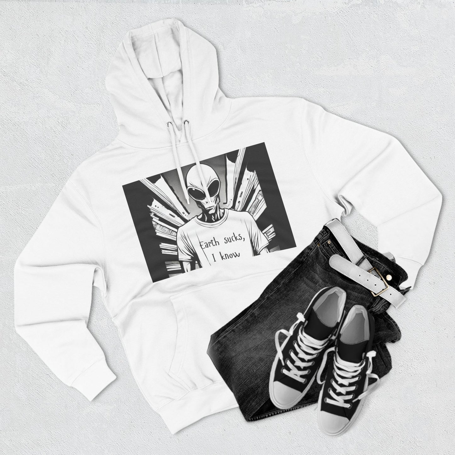 Fleece Hoodie - Earth Sucks I Know - Funny Graphic Design