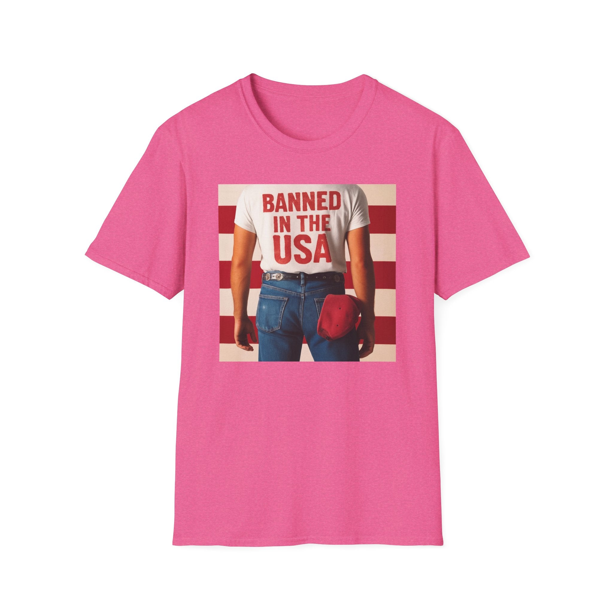 Banned in the USA Political Activist T-Shirt, Liberal Tee, Anti-Trump Christmas Gift, Unisex Softstyle Shirt Kimmel Colbert socia justice