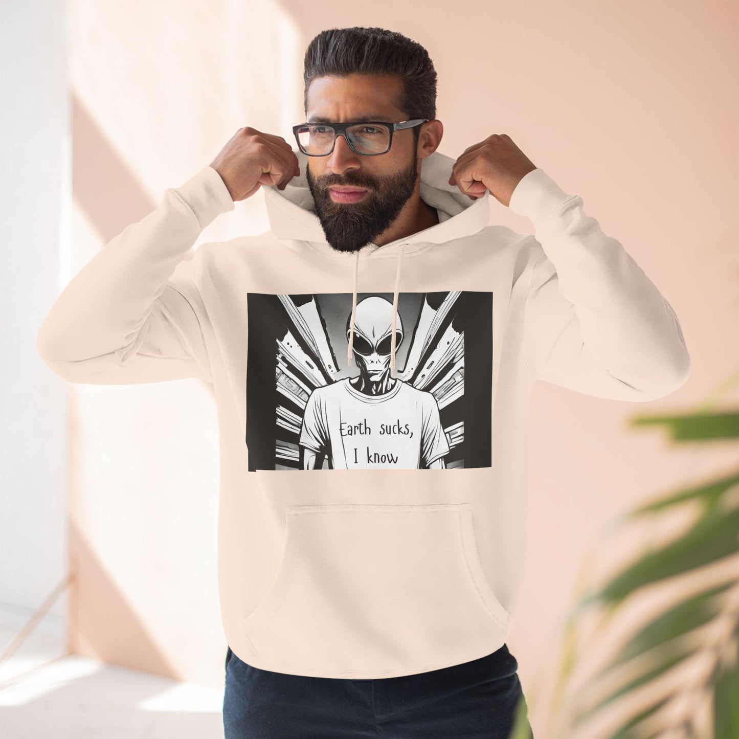 Fleece Hoodie - Earth Sucks I Know - Funny Graphic Design