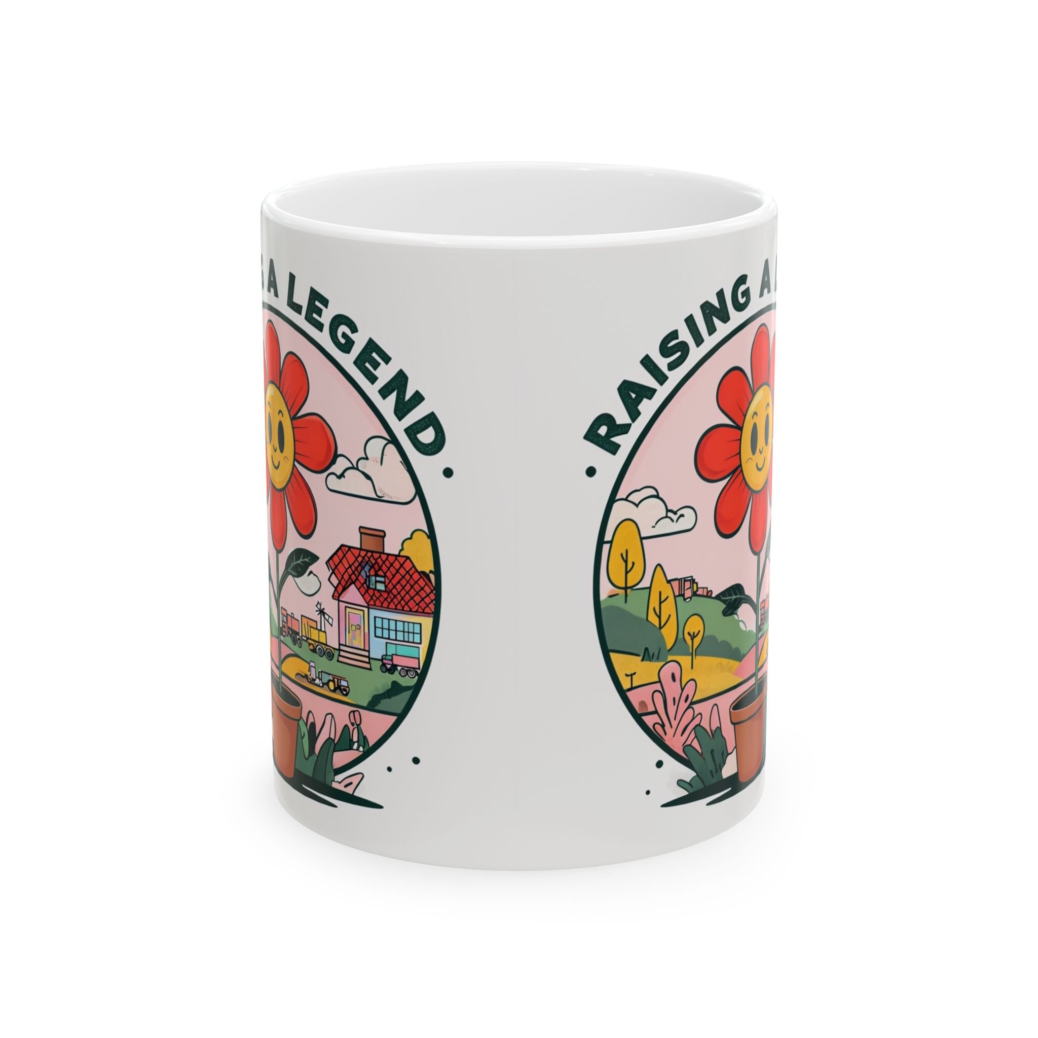 Raising a Legend Floral Ceramic Mug | Coffee Cup for Gardening Lovers, Mother's Day Gift, Personalization Option, Home Decor