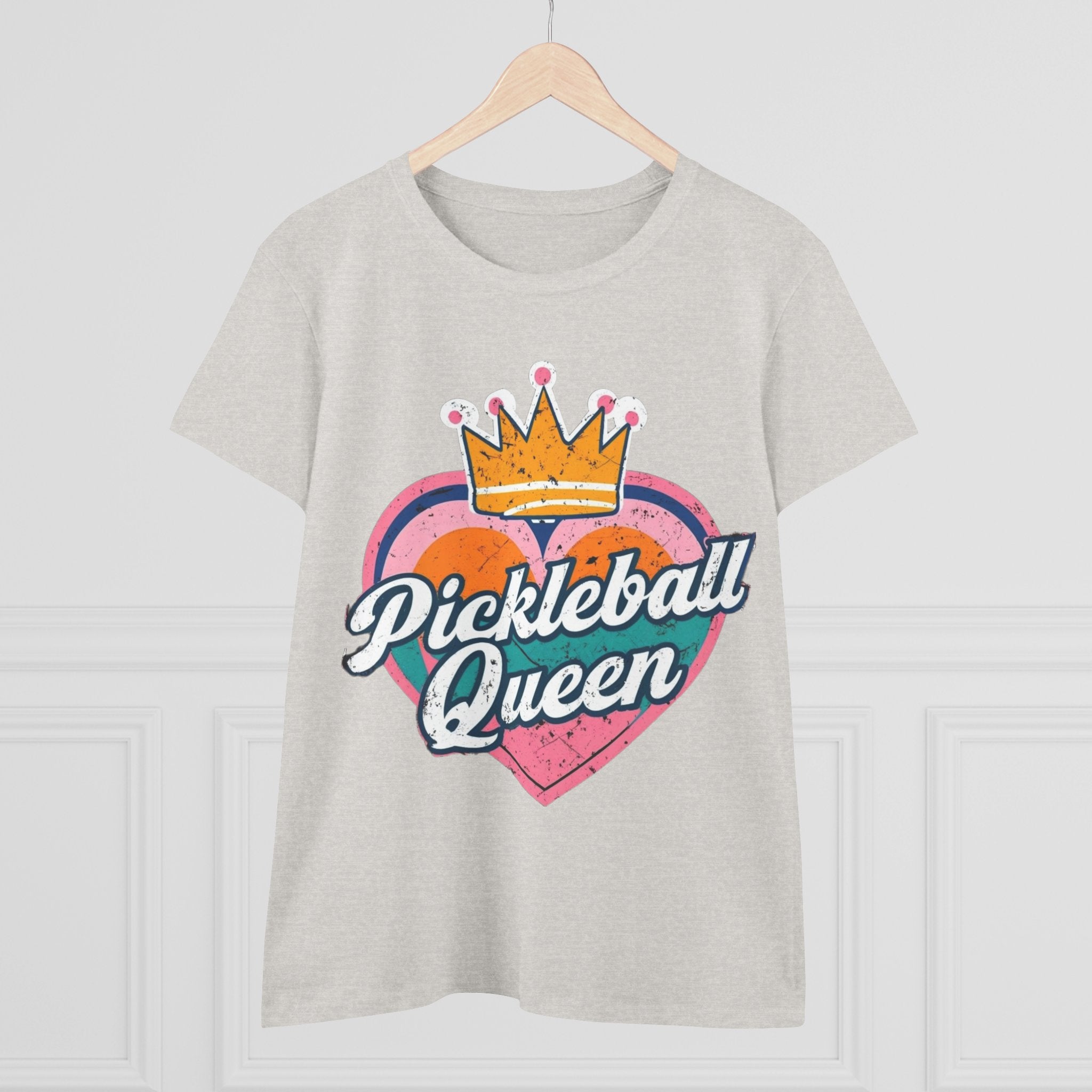 Pickleball Queen Cotton Tee - Perfect for Sports Lovers, Gifts for Her, Summer Fun, Activewear, Casual Style crown paddle queen