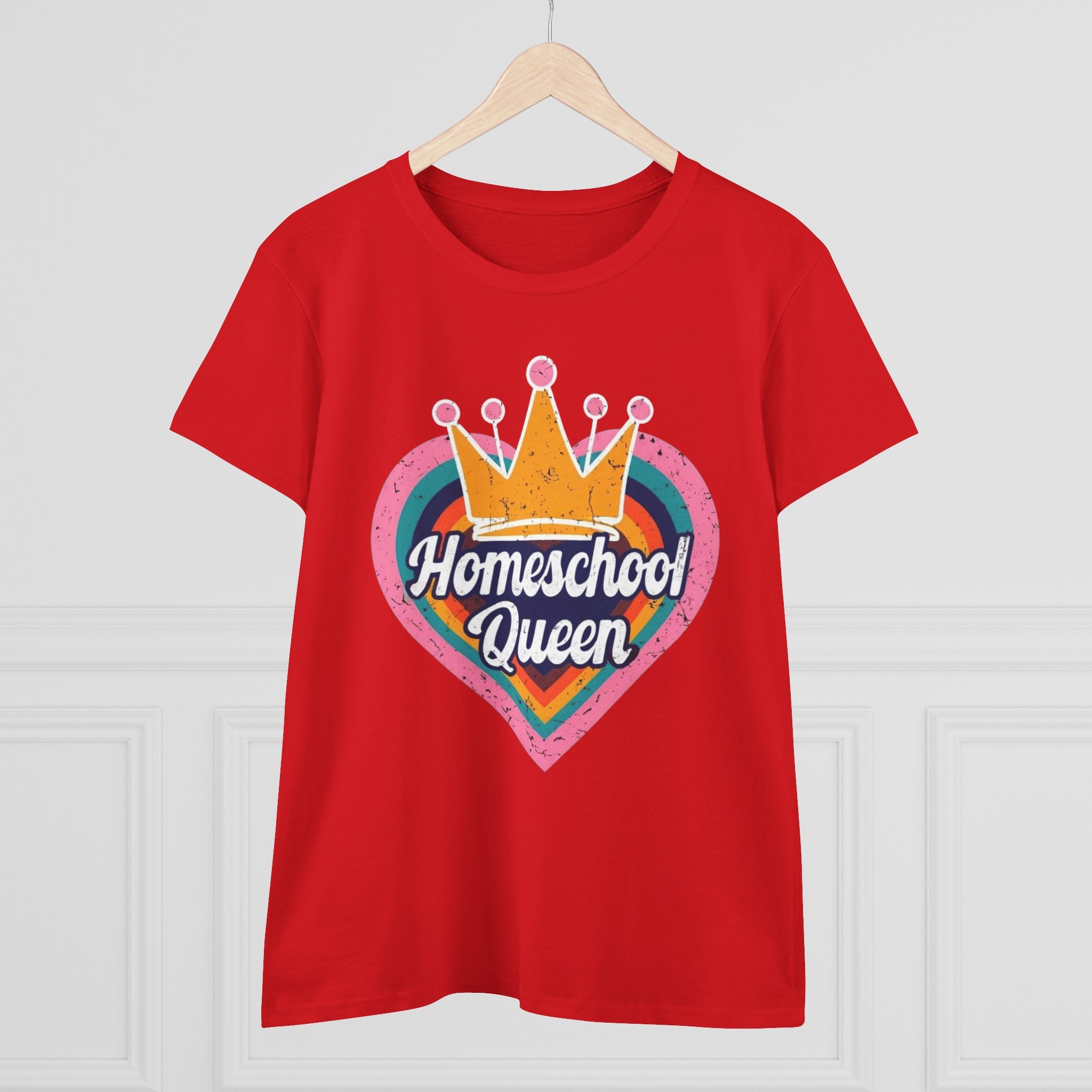Homeschool Queen Cotton Tee, Cute Tee for Moms, Colloquial Gift for Homeschoolers, Fun Educational Apparel, Perfect for Back to School