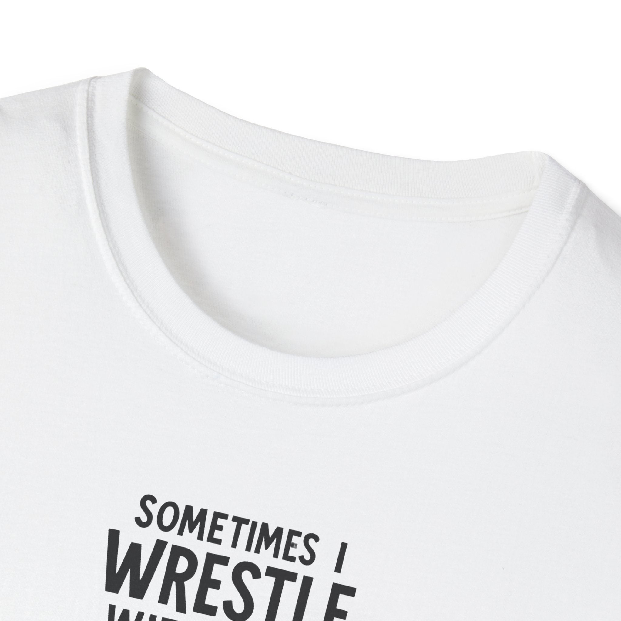 Demon Snuggle Unisex Softstyle T-Shirt, Wrestling Funny Tee, Mental Health Shirt, Graphic Tee, Gift for Him Her