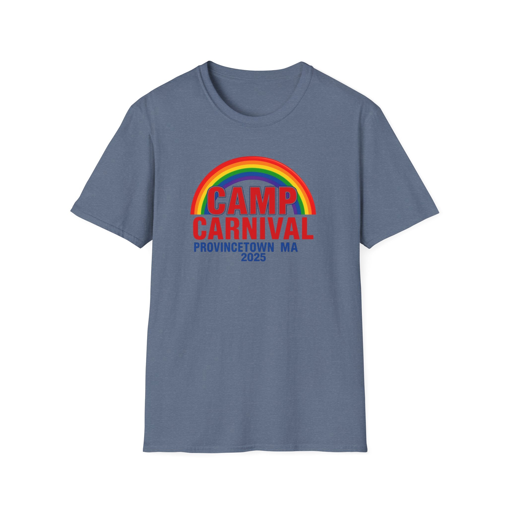 Rainbow Camp Carnival Ptown Unisex T-Shirt, LGBTQ+ Pride Apparel, Summer Festival Top, Gift for Camp Lovers, 2025 Event Shirt