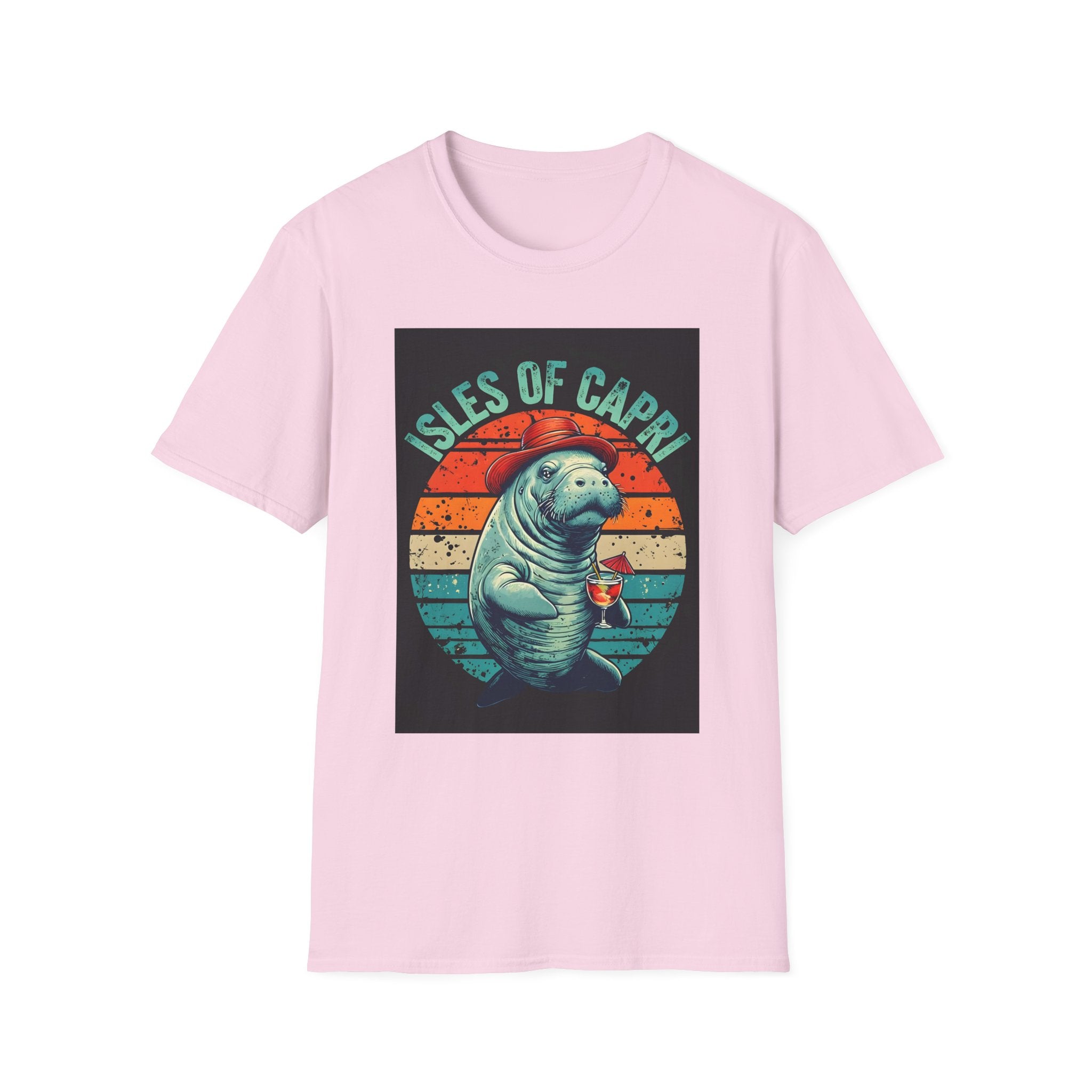 Manatee Lover Unisex Softstyle T-Shirt, Animal Print Shirt, Wildlife Tee, Ocean Theme Top, Nature Graphic Tee