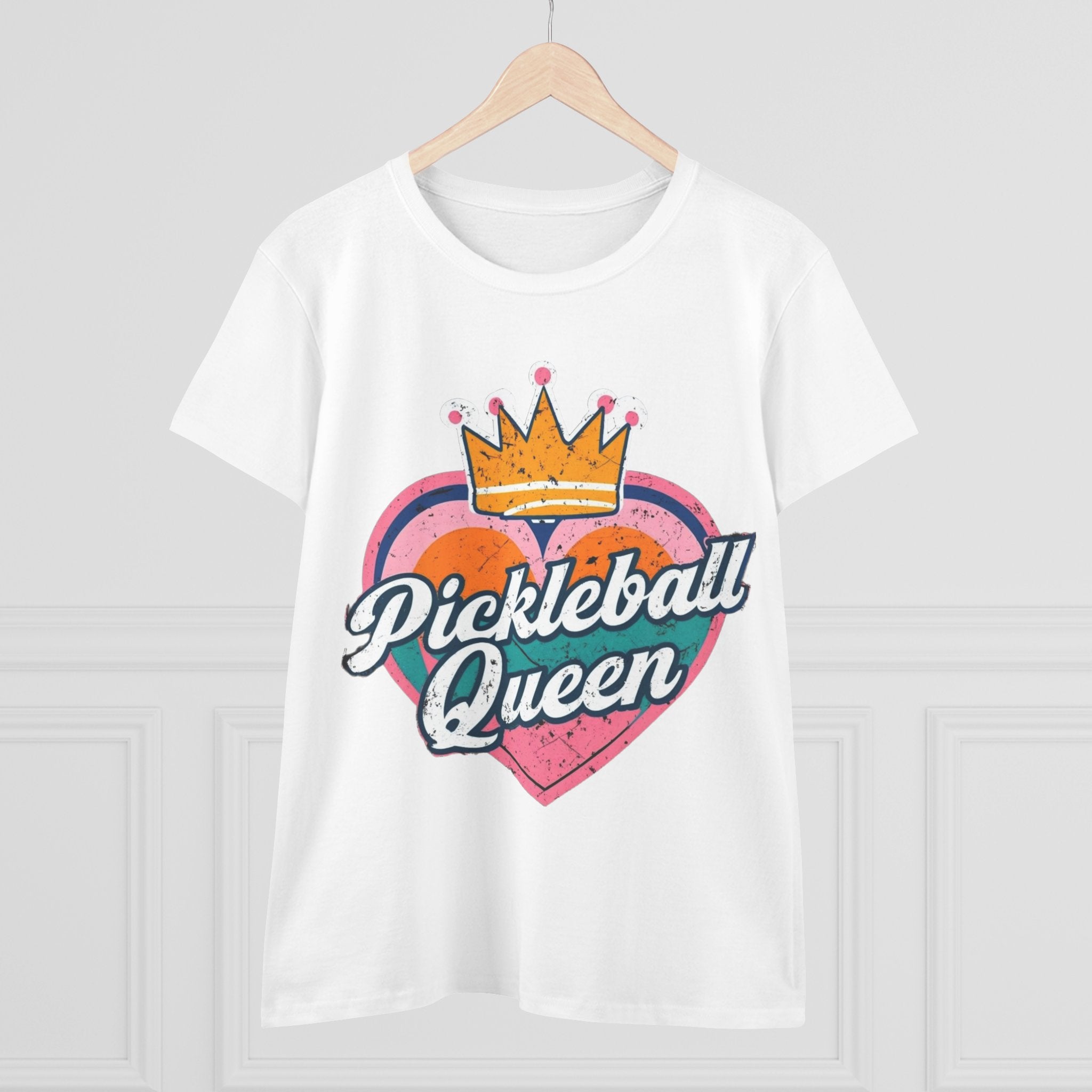 Pickleball Queen Cotton Tee - Perfect for Sports Lovers, Gifts for Her, Summer Fun, Activewear, Casual Style crown paddle queen