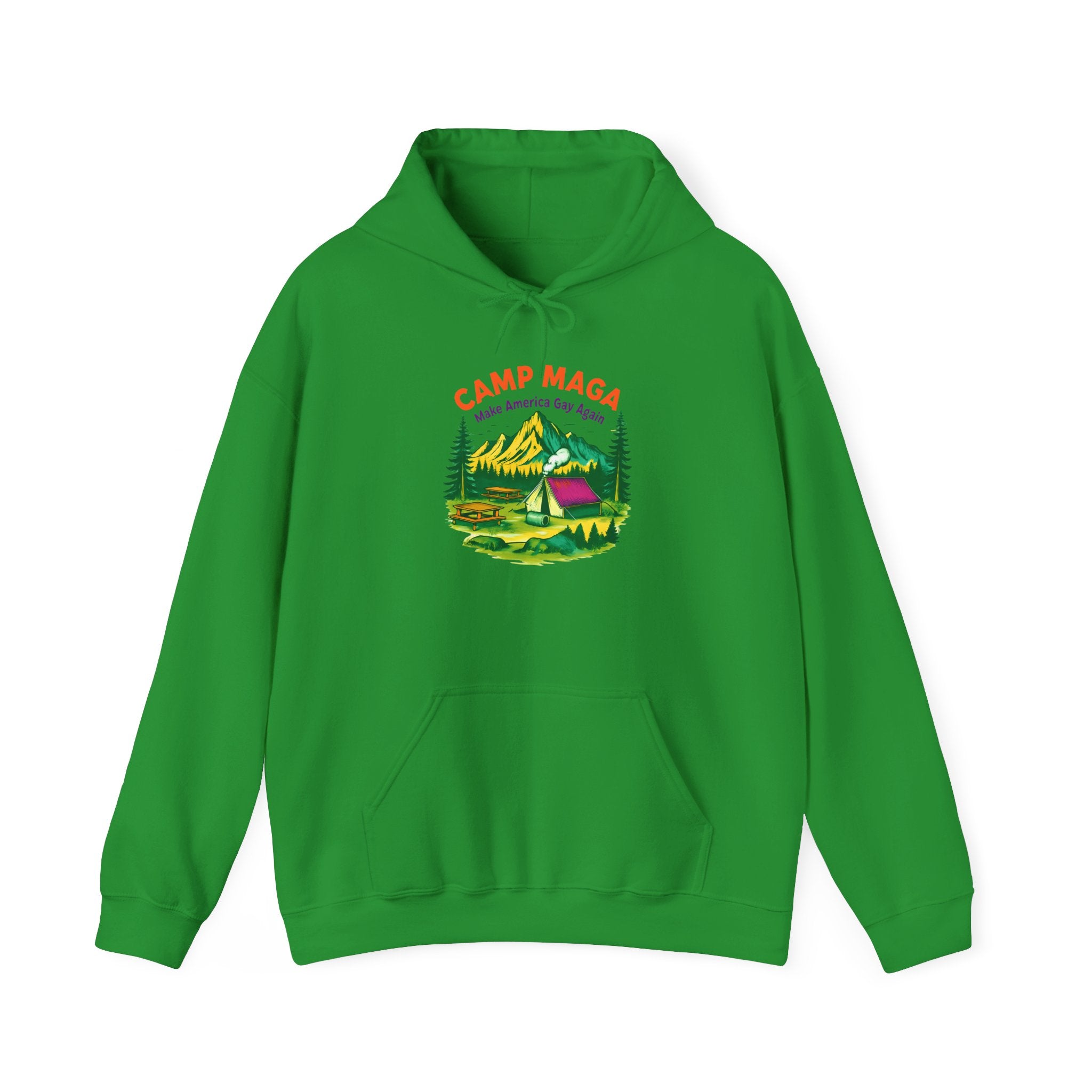 Camp Maga Gay Pride Hoodie, LGBT Rainbow Sweatshirt, P-Town Carnival Unisex Pullover, America Flag Jumper, LGBTQ Summer Camp Gift, Political