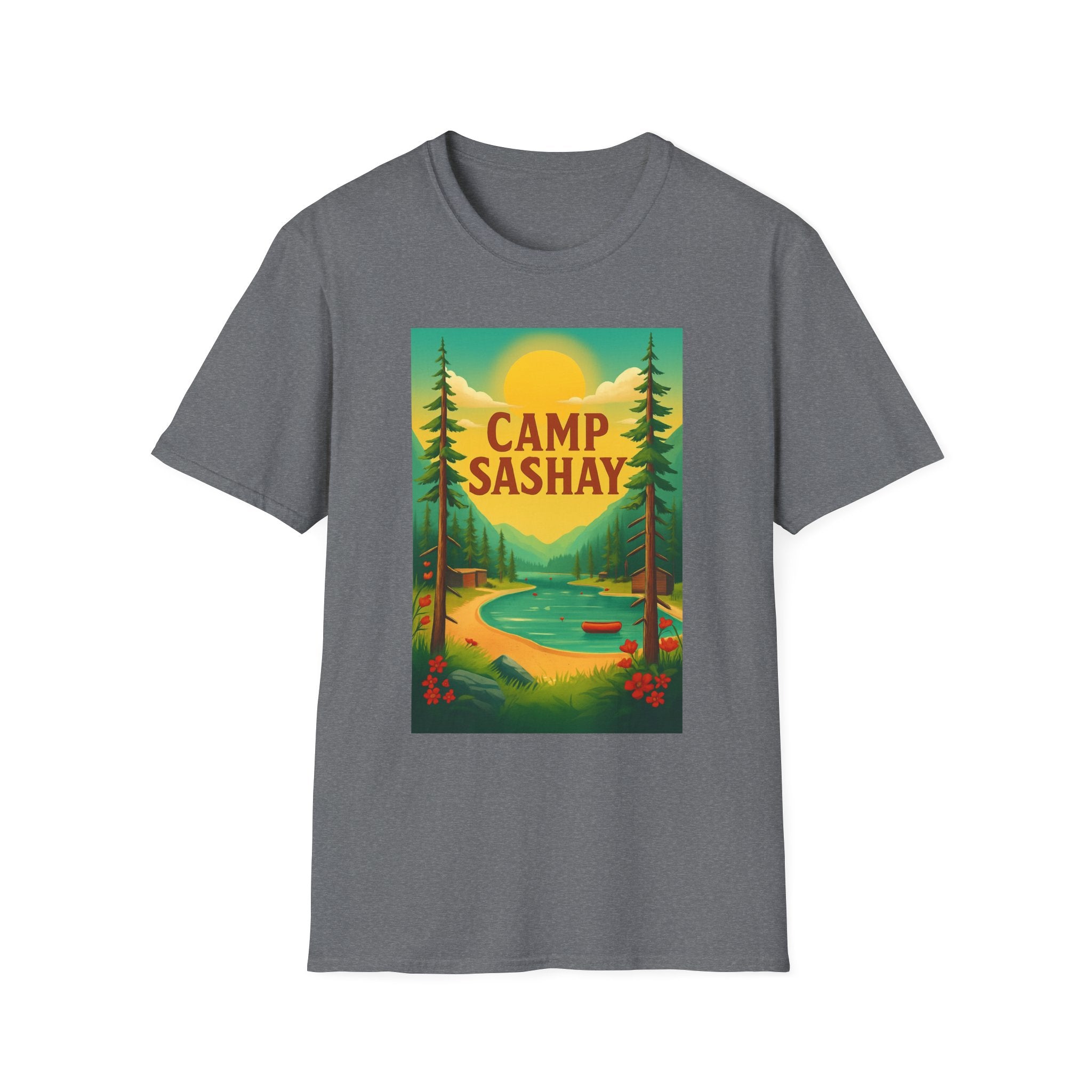 Camp Sashay carnival Unisex Softstyle T-Shirt, Vintage Camping Tee, Outdoor Adventure Shirt, Summer Vibes T-Shirt, Gift for Nature Lovers