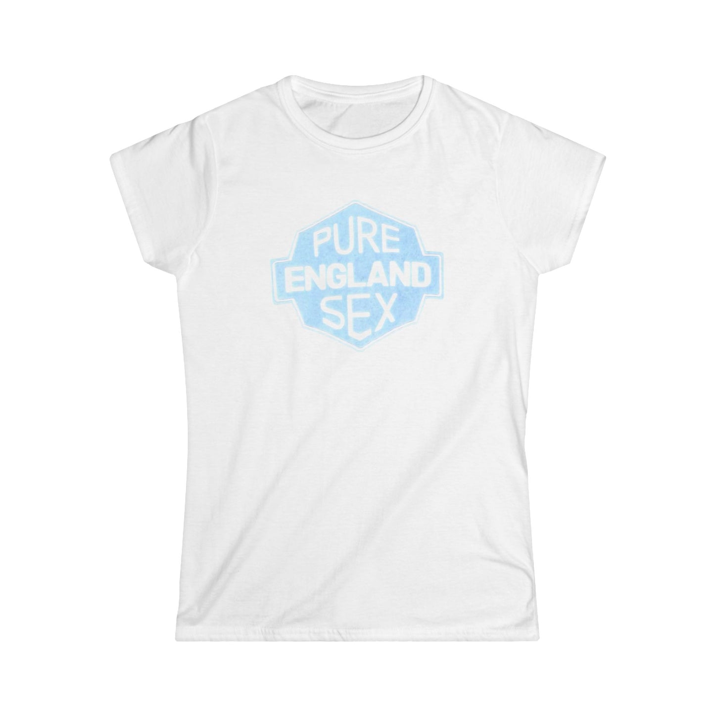 Pure England Sex Tee, Casual Women's Shirt, Funny Graphic Top, Gift for Her, Summer Fashion, Trendy Softstyle Tee white lotus