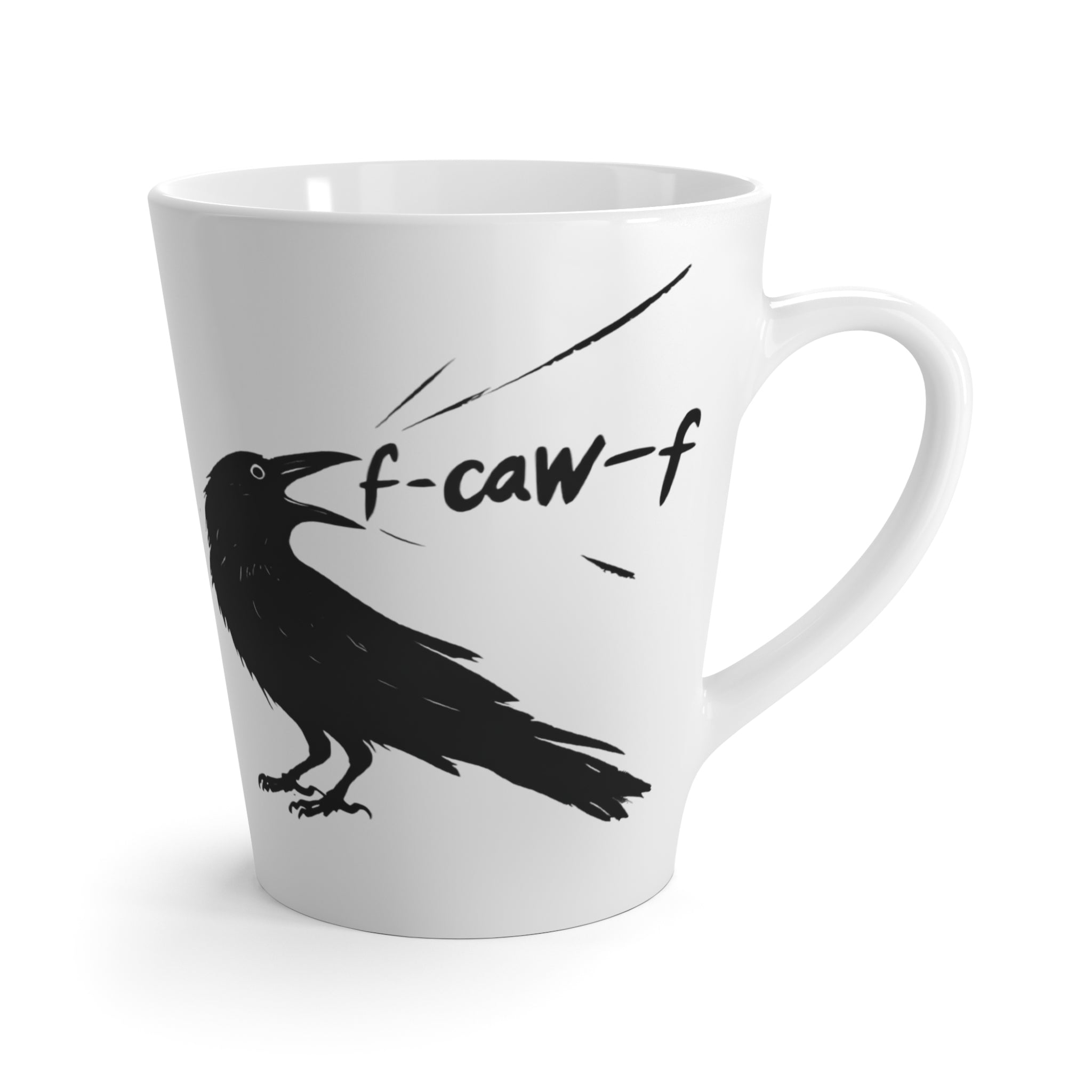 F off Sarcastic Crow Latte Mug, Funny Protest Social Justice Gift, F Off Black Bird Mug, Rebellion Cup, Activist Coffee Gift, Sassy