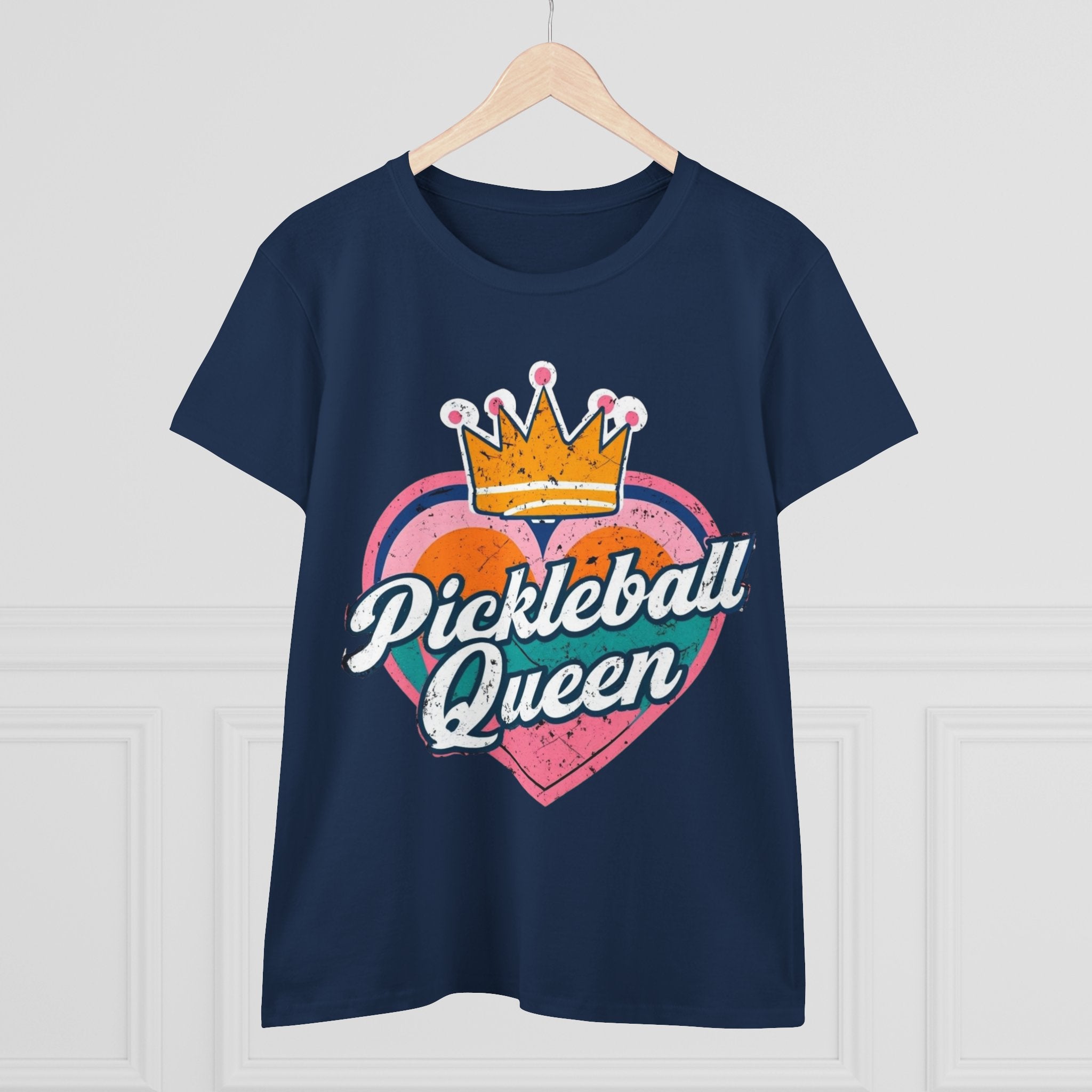 Pickleball Queen Cotton Tee - Perfect for Sports Lovers, Gifts for Her, Summer Fun, Activewear, Casual Style crown paddle queen