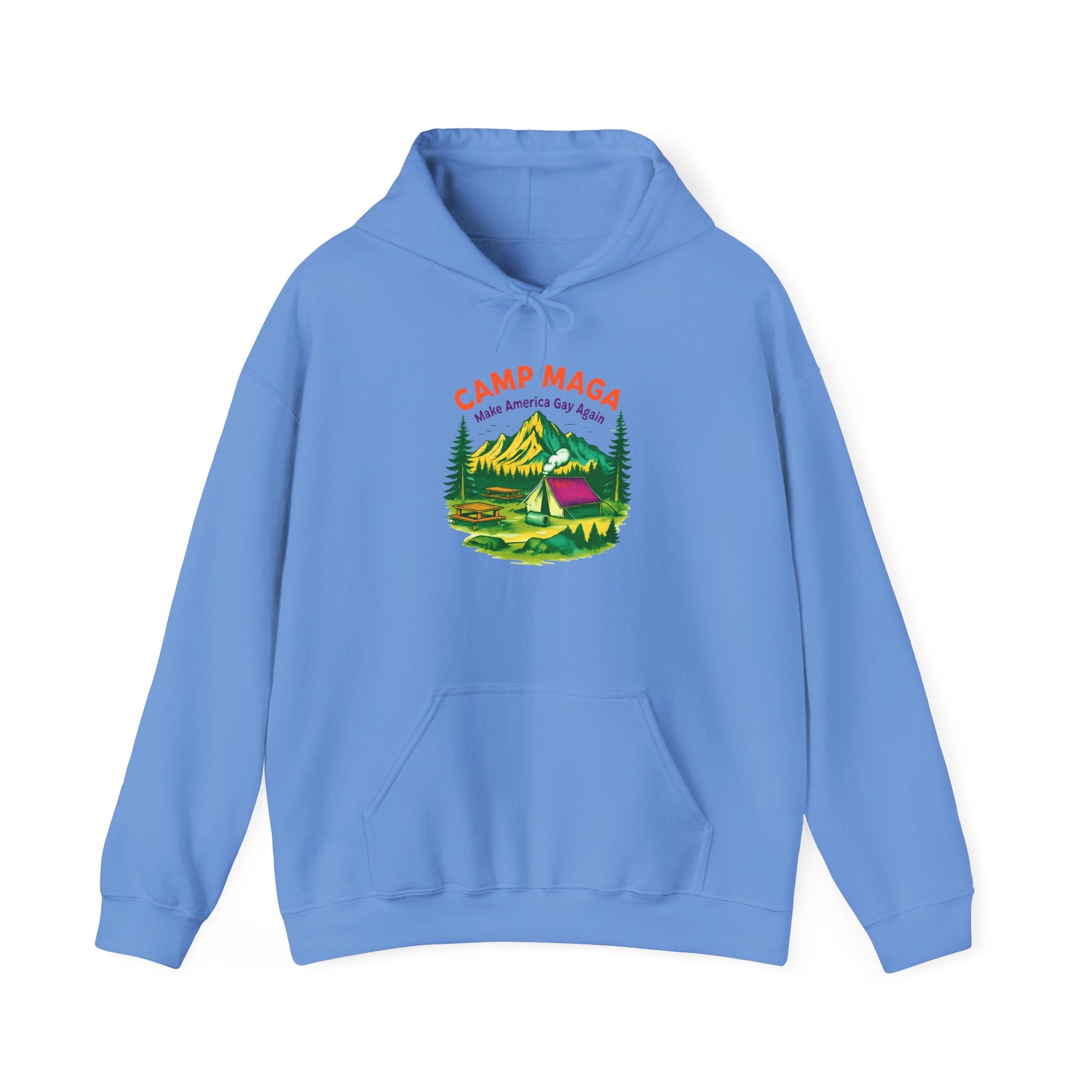 Camp Maga Gay Pride Hoodie, LGBT Rainbow Sweatshirt, P-Town Carnival Unisex Pullover, America Flag Jumper, LGBTQ Summer Camp Gift, Political