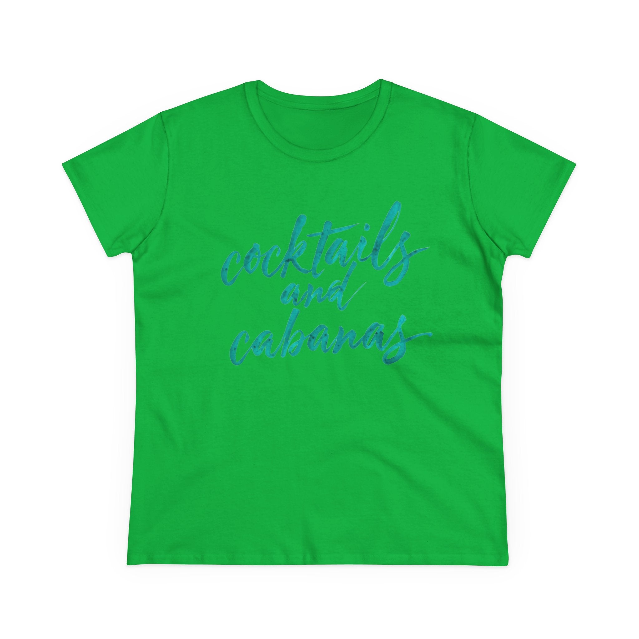 Cocktails and Cabanas Tee - Women's Midweight Cotton Shirt, Beachwear, Summer Top, Vacation Outfit, Casual Wear, Gift for Her, Pool