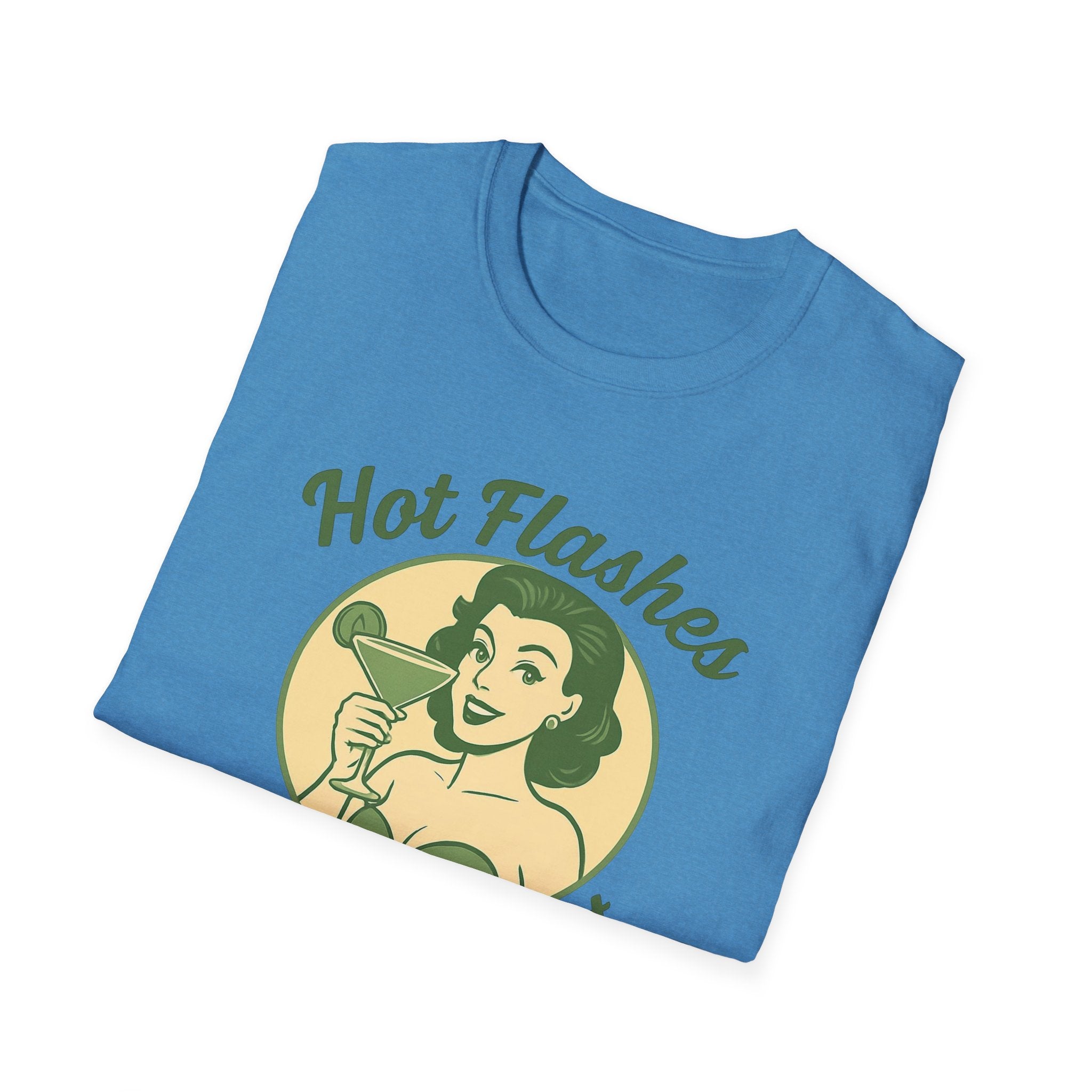 Menopause Life Change Gifts for Her Unisex Softstyle T-Shirt, Hot Flashes Cold Heart, Funny Menopausal Shirt, Gift for Women, Comfortable