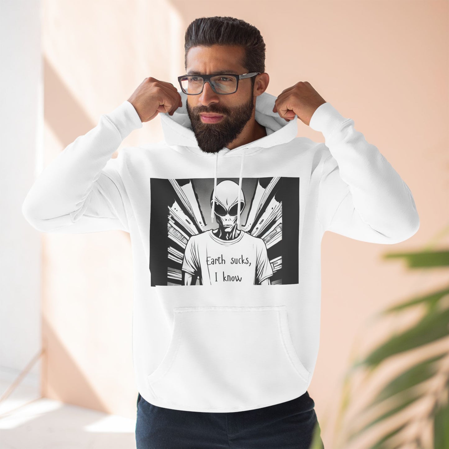 Fleece Hoodie - Earth Sucks I Know - Funny Graphic Design