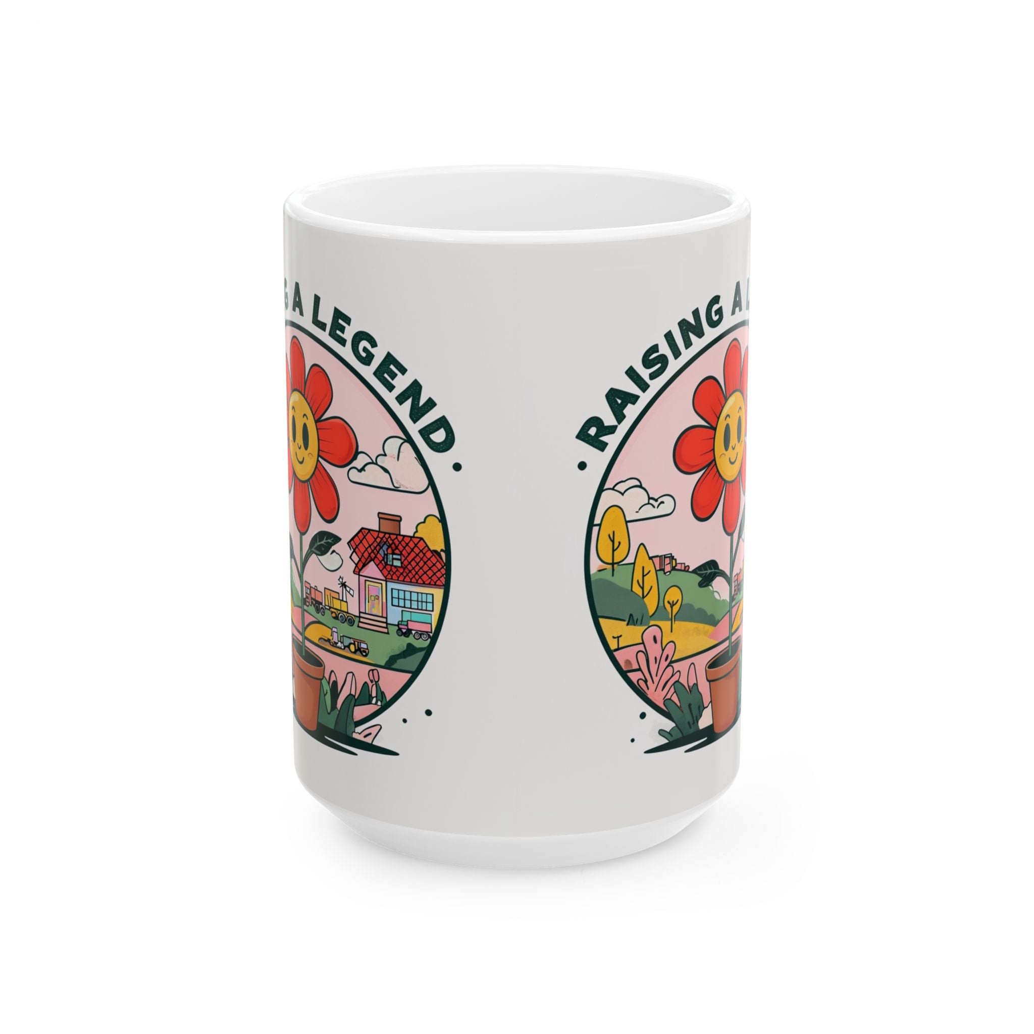 Raising a Legend Floral Ceramic Mug | Coffee Cup for Gardening Lovers, Mother's Day Gift, Personalization Option, Home Decor