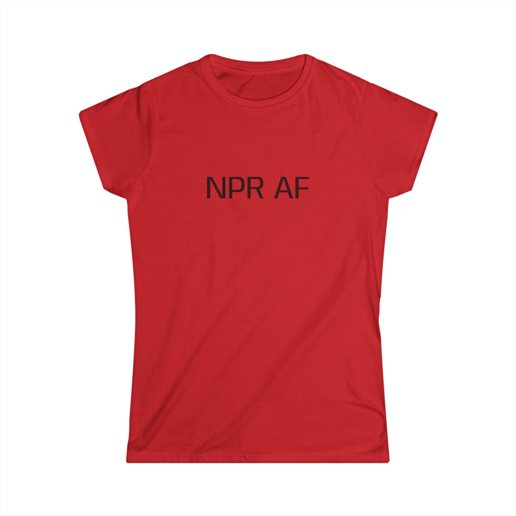NPR AF Women's Softstyle Tee, Funny Tee for Radio Lovers, Casual Wear, Gift for Book Lovers, Perfect for Everyday or Events